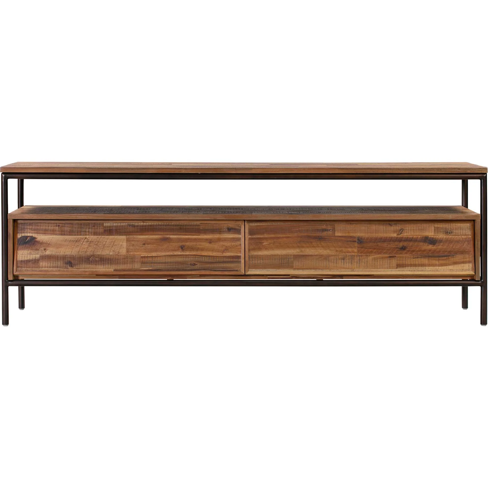 Boston Wooden TV Stand Rustic/Dark Brown - Image 2