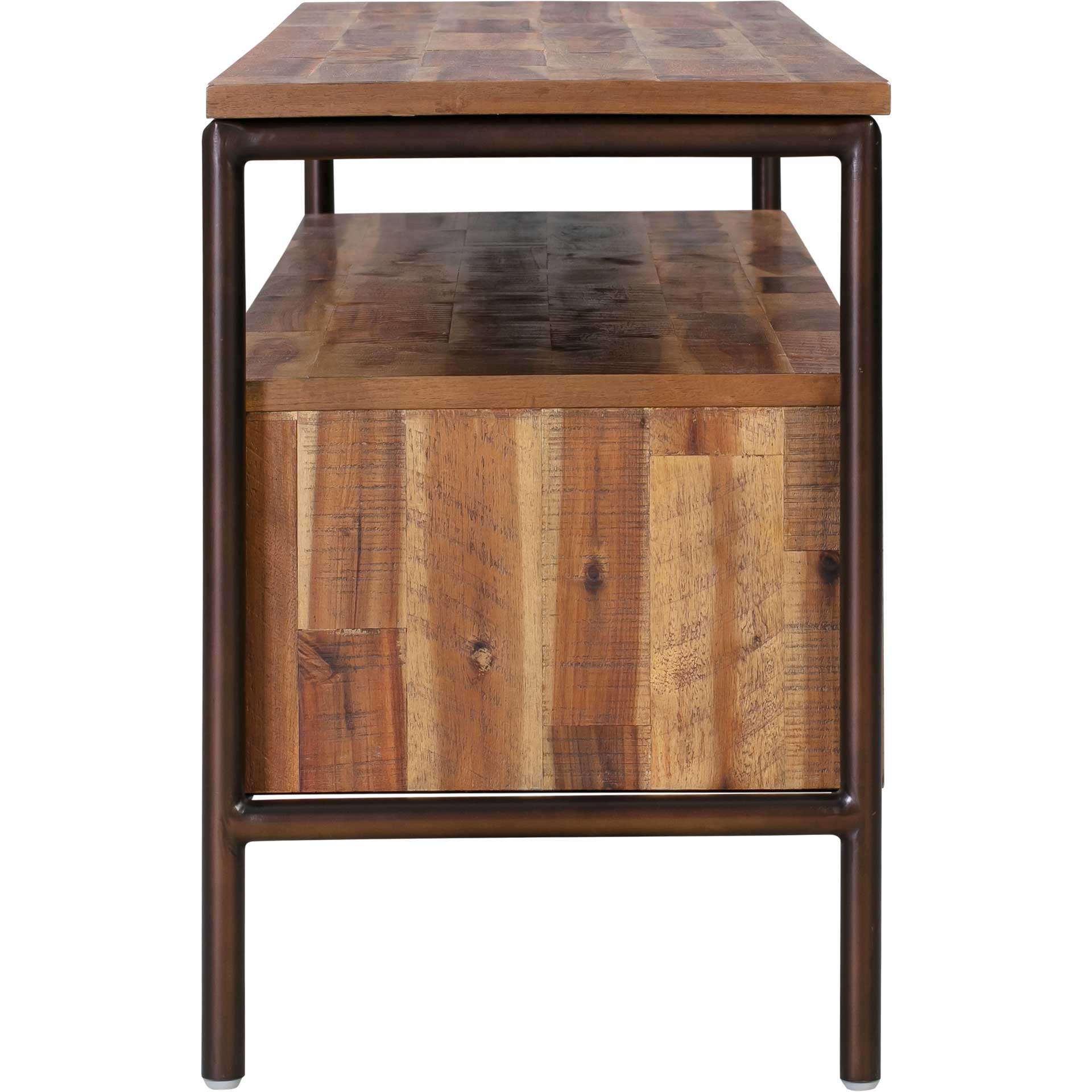 Boston Wooden TV Stand Rustic/Dark Brown - Image 3