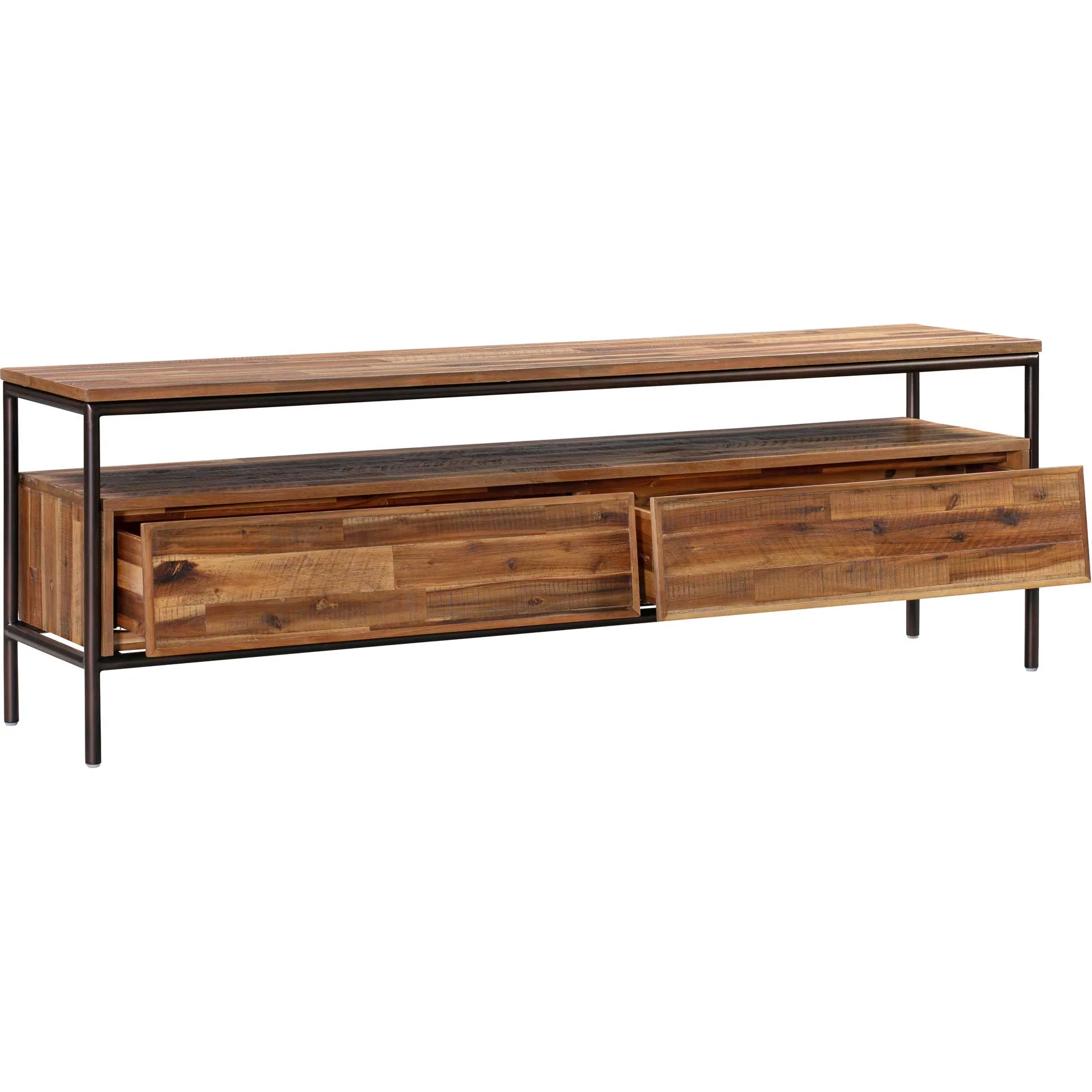 Boston Wooden TV Stand Rustic/Dark Brown - Image 4