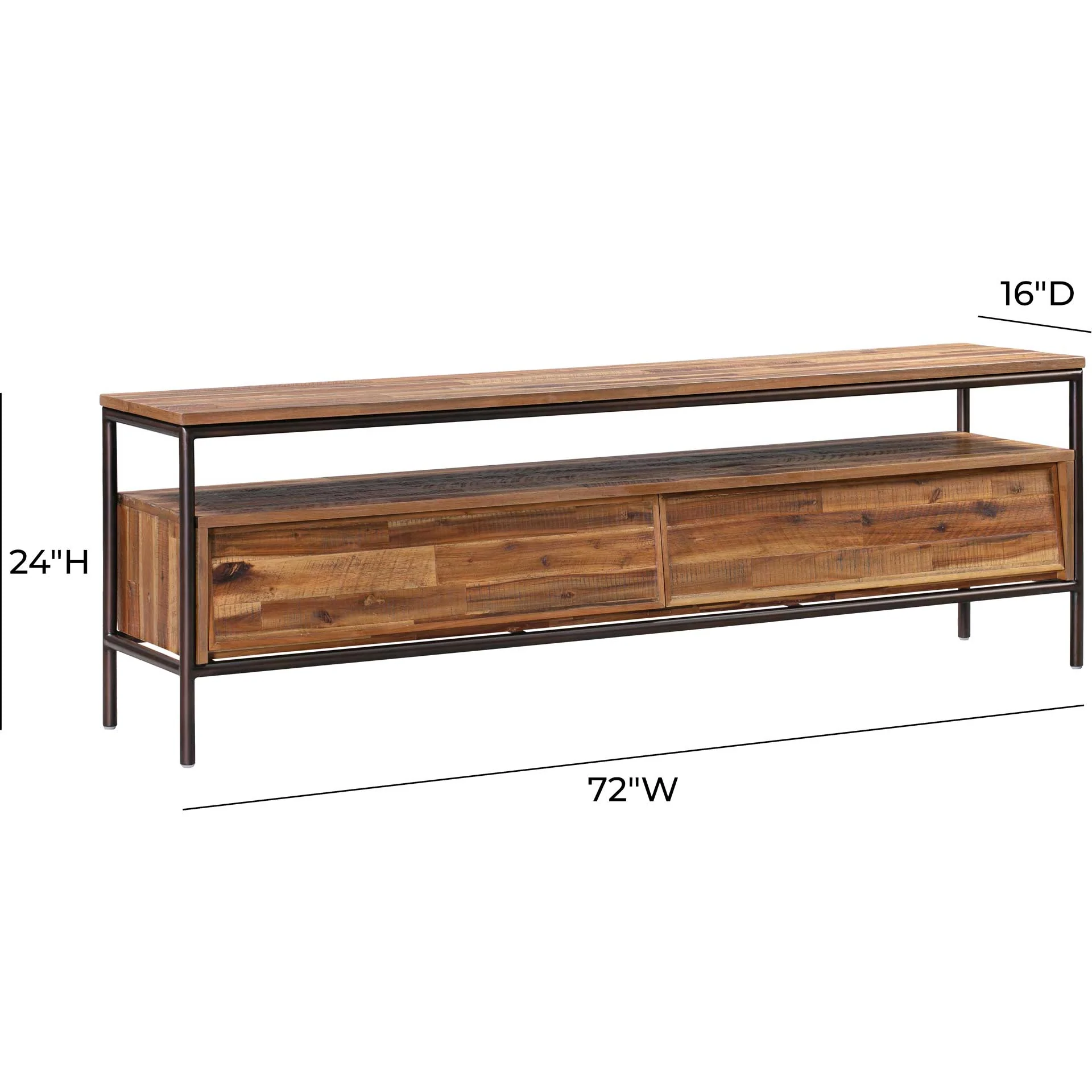Boston Wooden TV Stand Rustic/Dark Brown - Image 6
