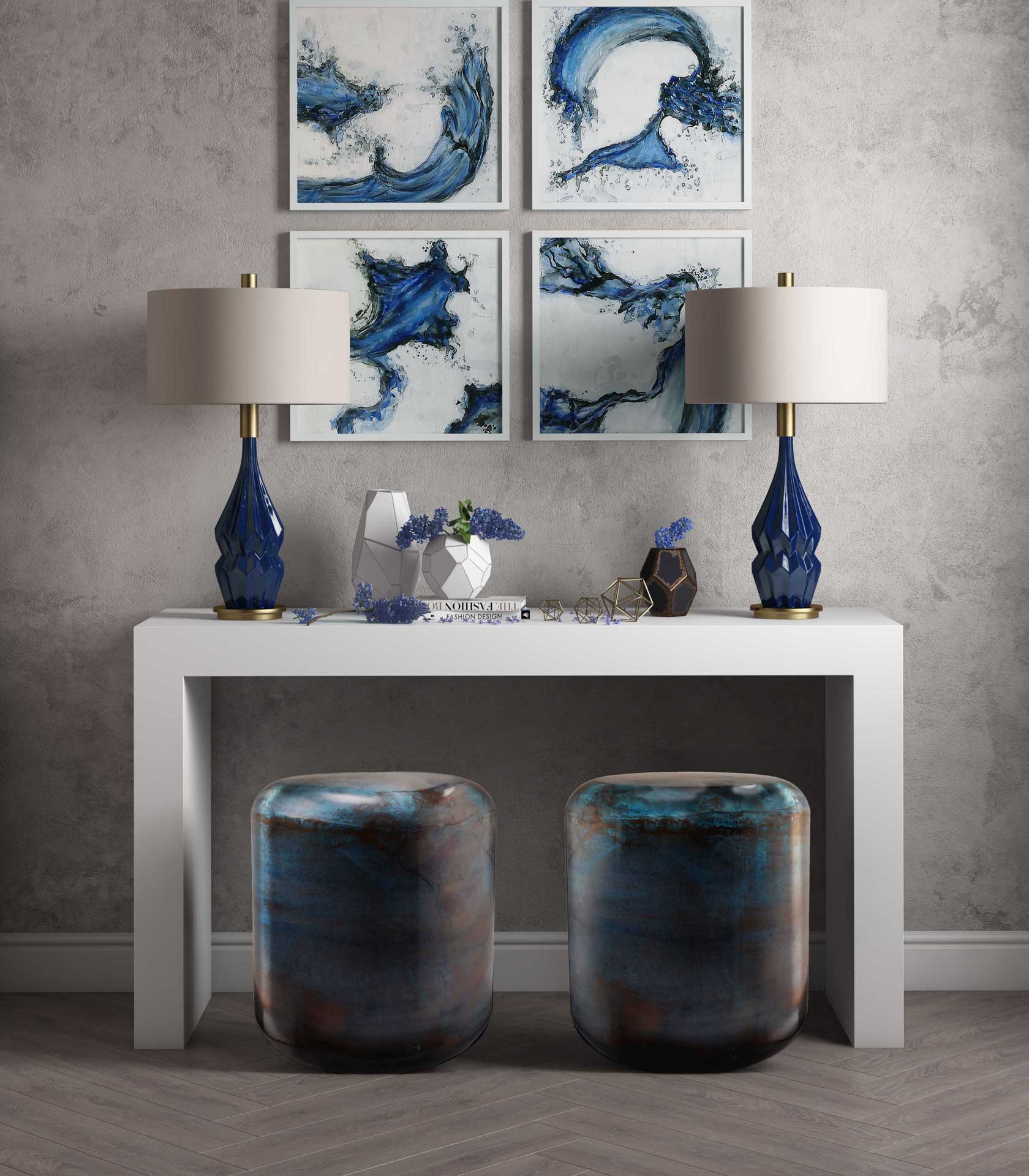 Bottle Steel Stool Blue - Image 5
