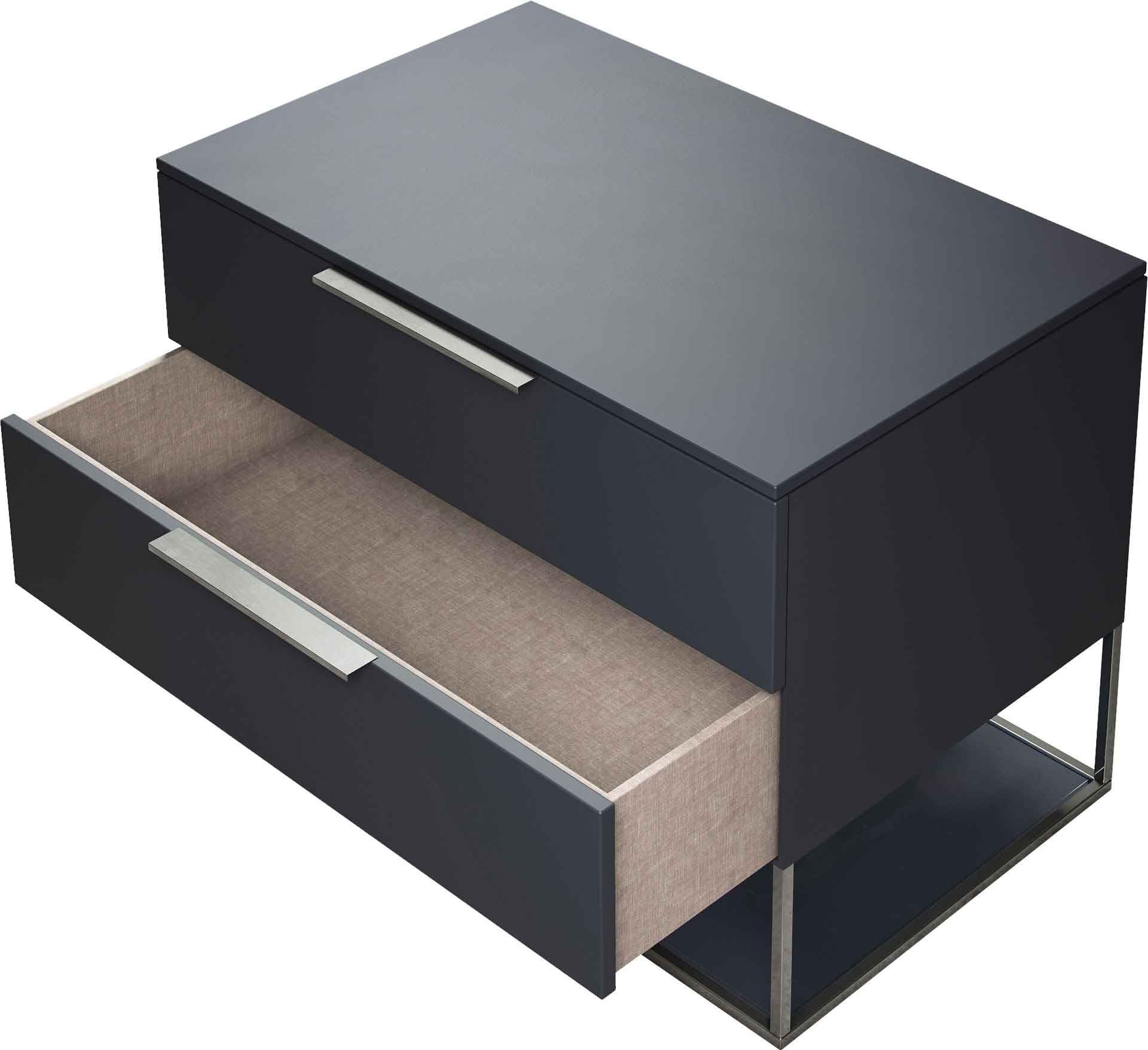 Bowery Nightstand Asphalt Matte/Asphalt Glass - Image 2