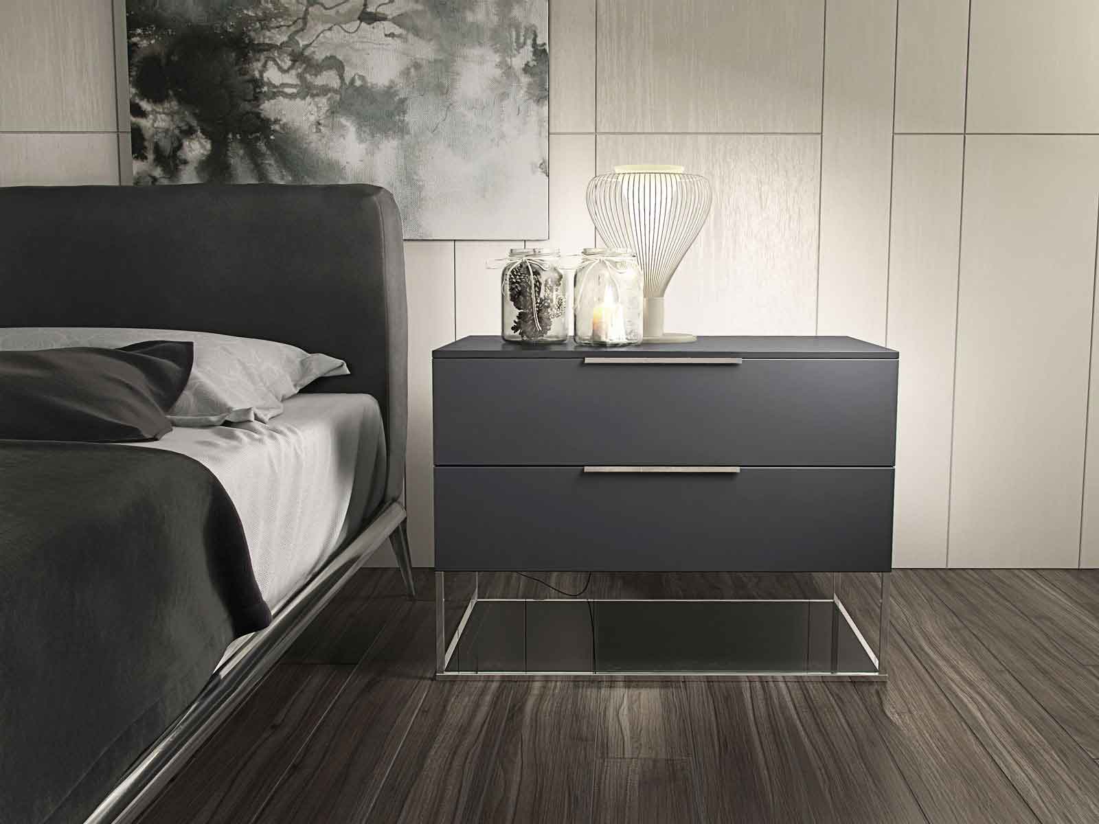 Bowery Nightstand Asphalt Matte/Asphalt Glass - Image 3