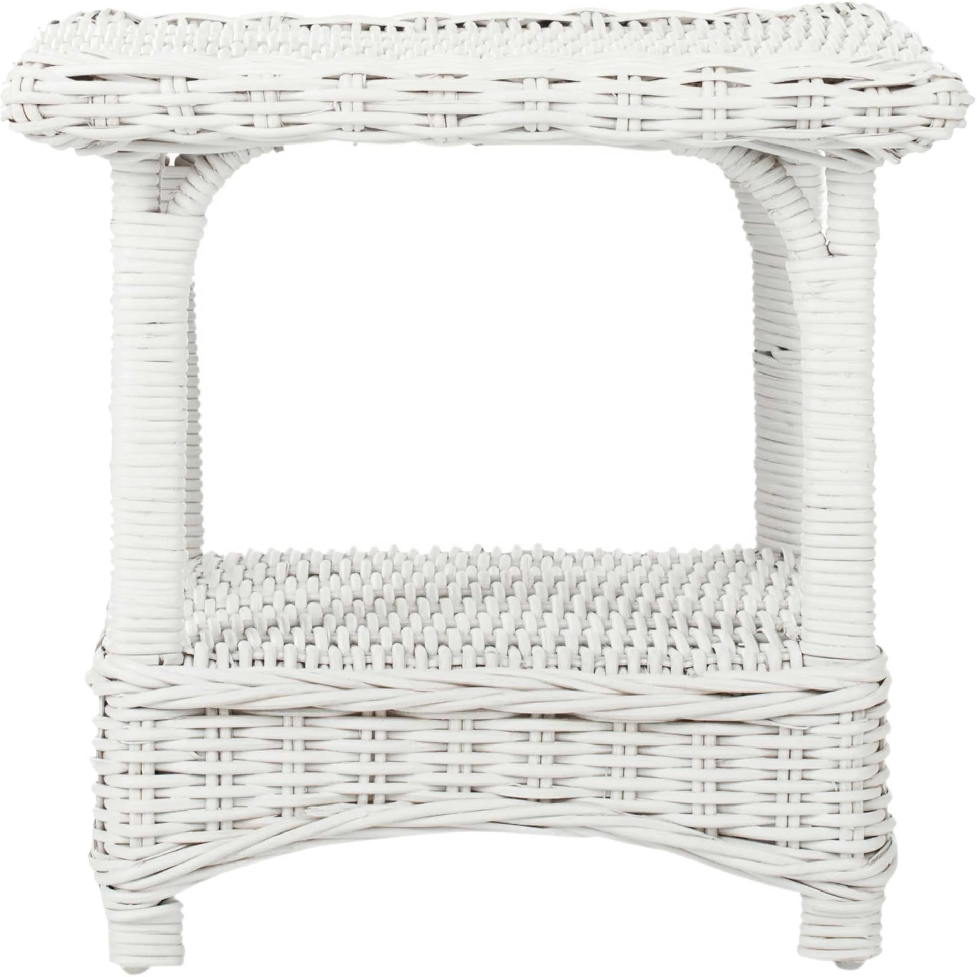 Bowie Rattan Side Table White - Image 2