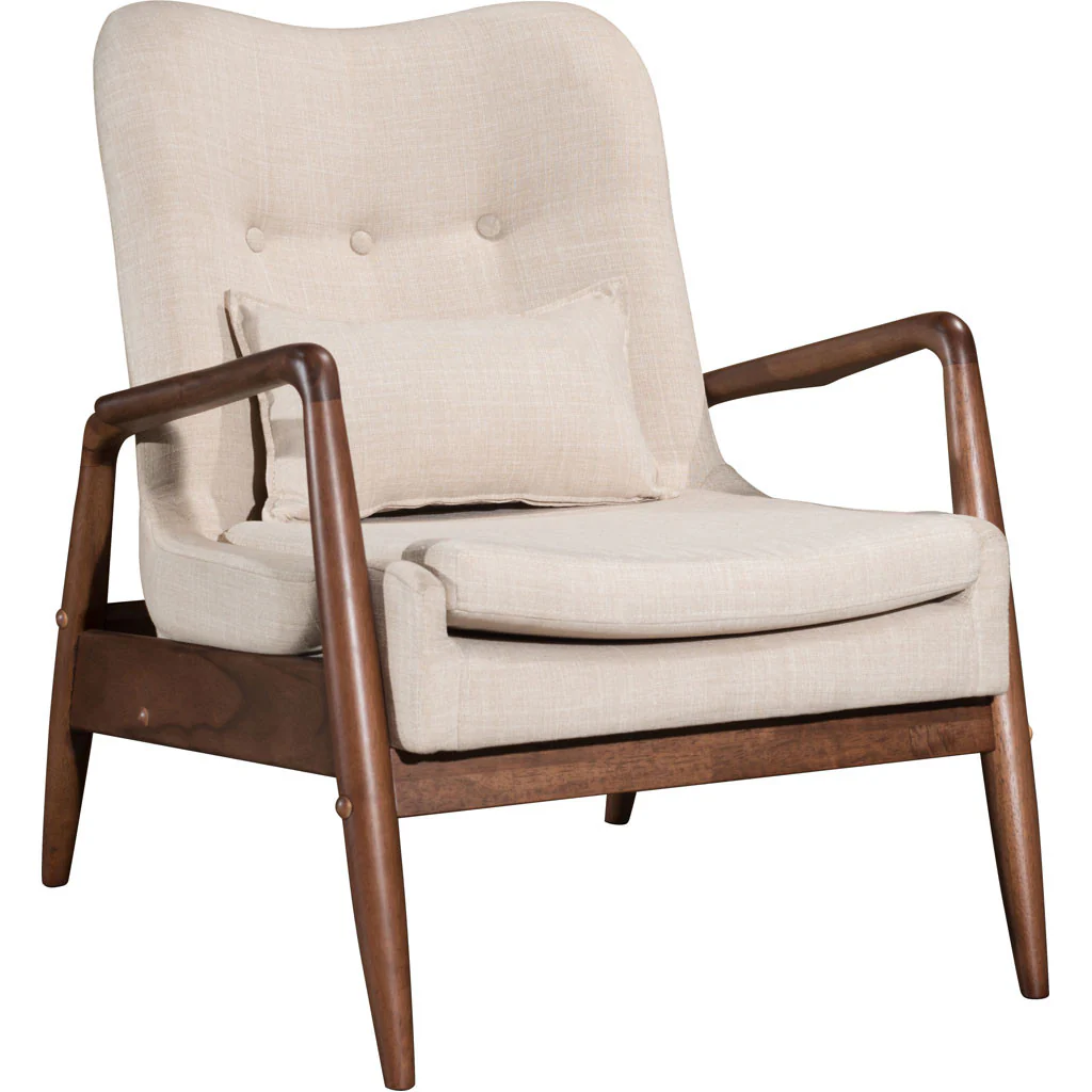 Braden Lounge Chair & Ottoman Beige - Image 2