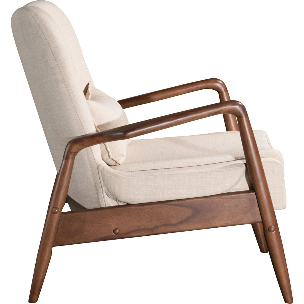 Braden Lounge Chair & Ottoman Beige - Image 3