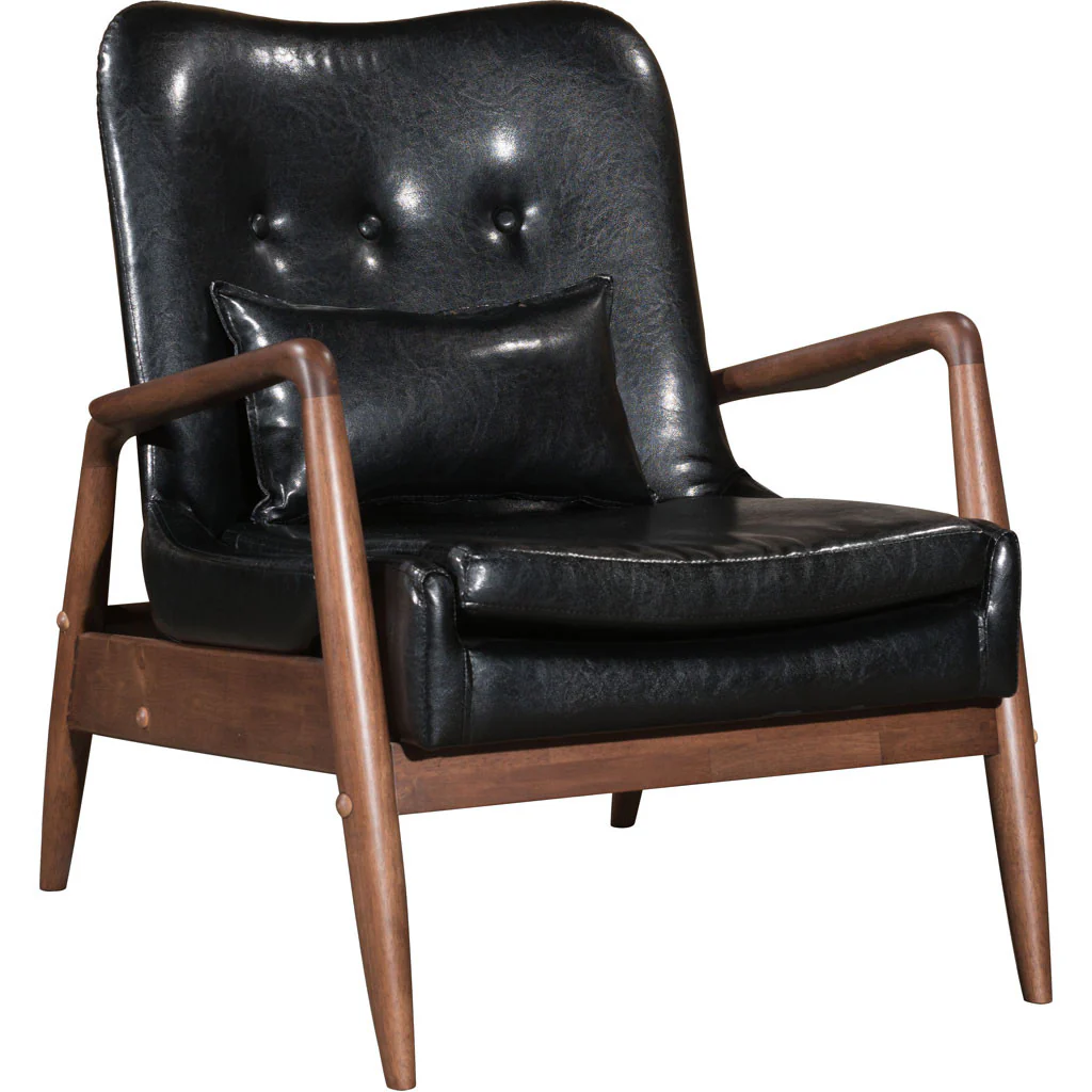Braden Lounge Chair & Ottoman Black - Image 2