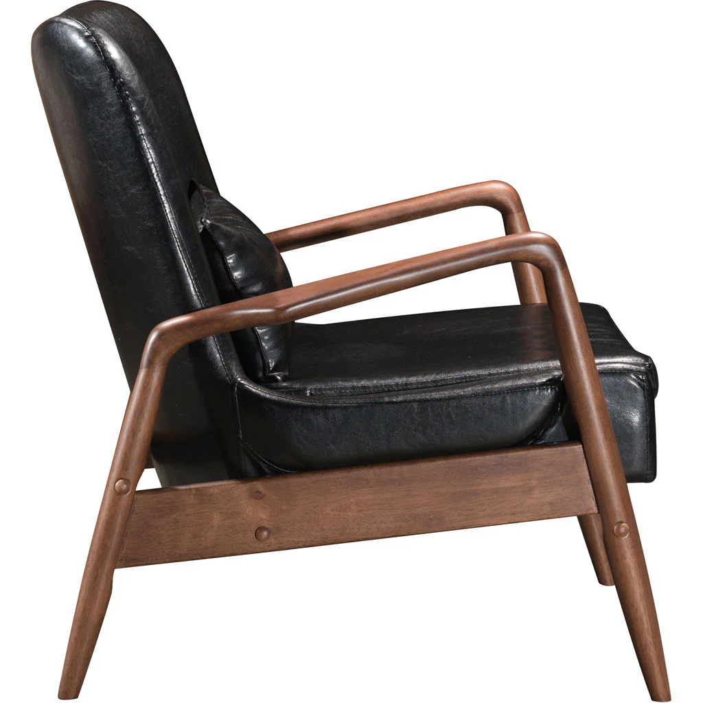 Braden Lounge Chair & Ottoman Black - Image 3