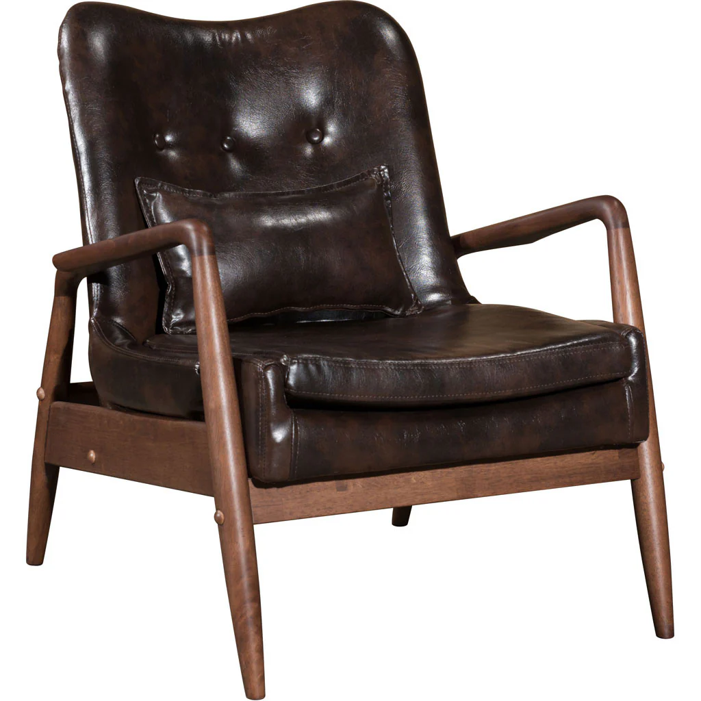 Braden Lounge Chair & Ottoman Brown - Image 2