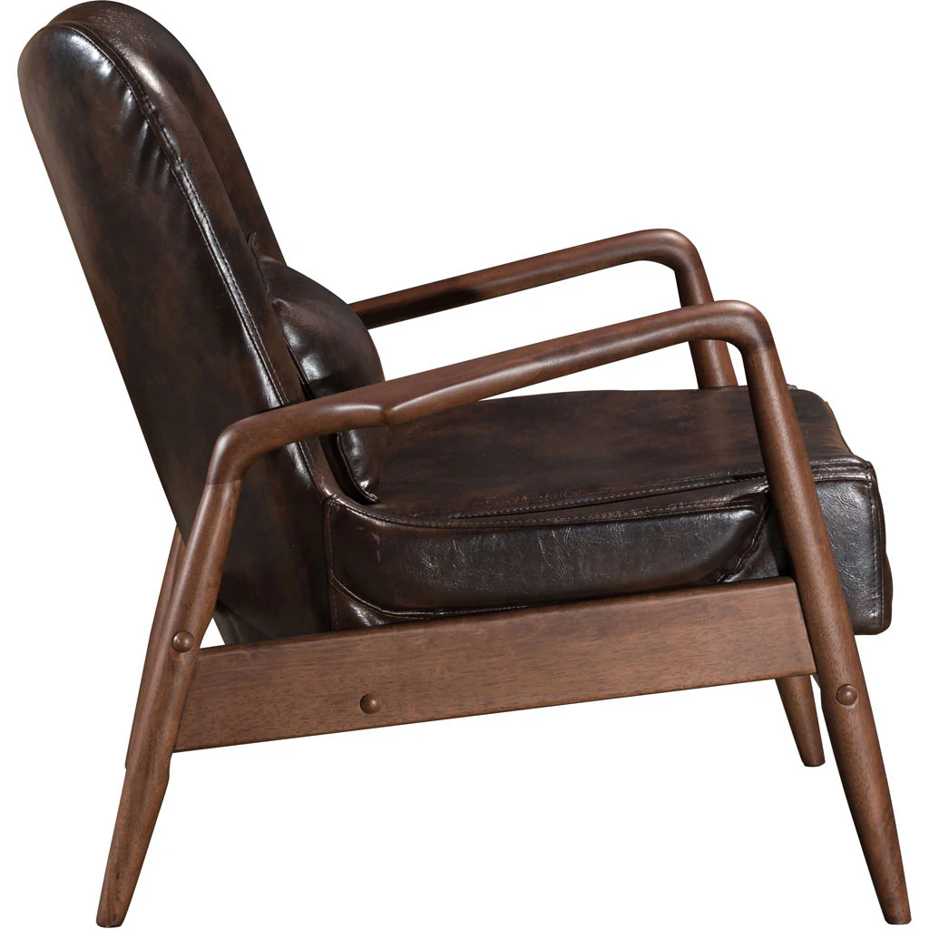 Braden Lounge Chair & Ottoman Brown - Image 3