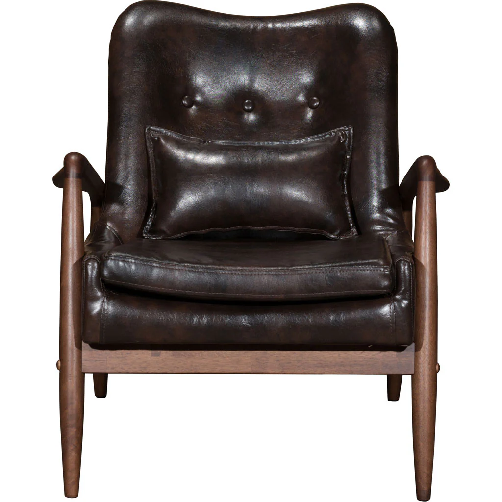 Braden Lounge Chair & Ottoman Brown - Image 4