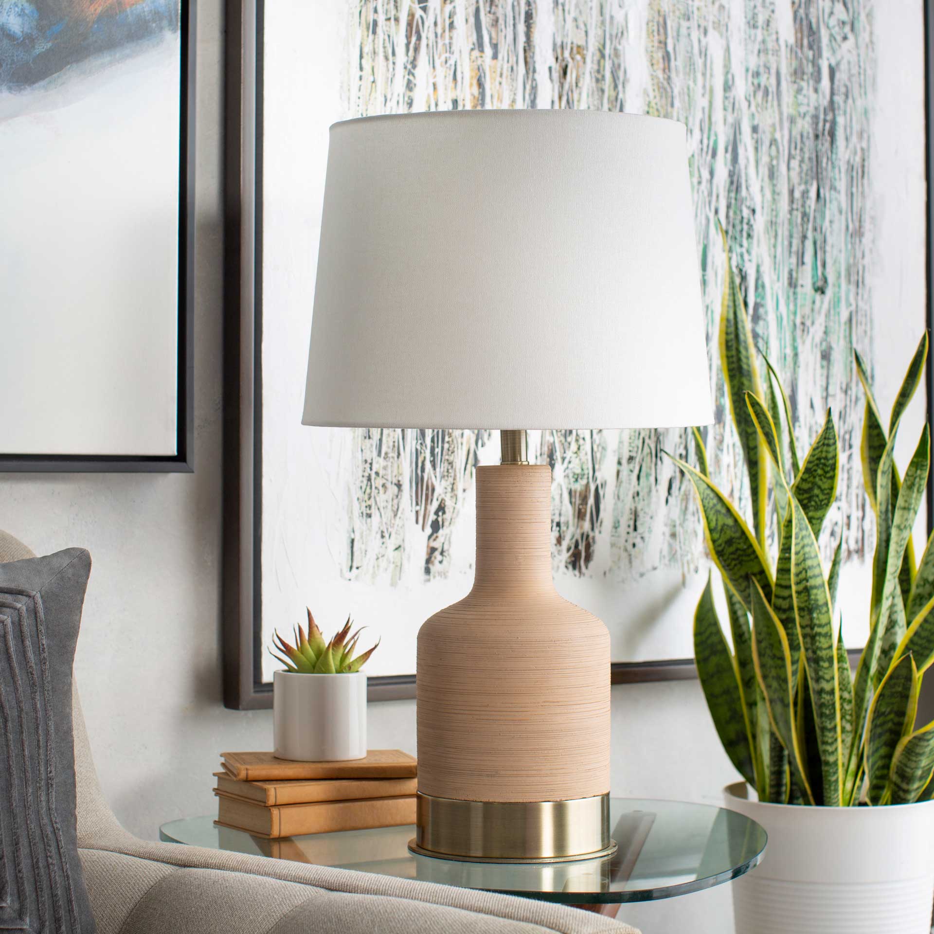 Braden Table Lamp Beige/Ivory/White - Image 6