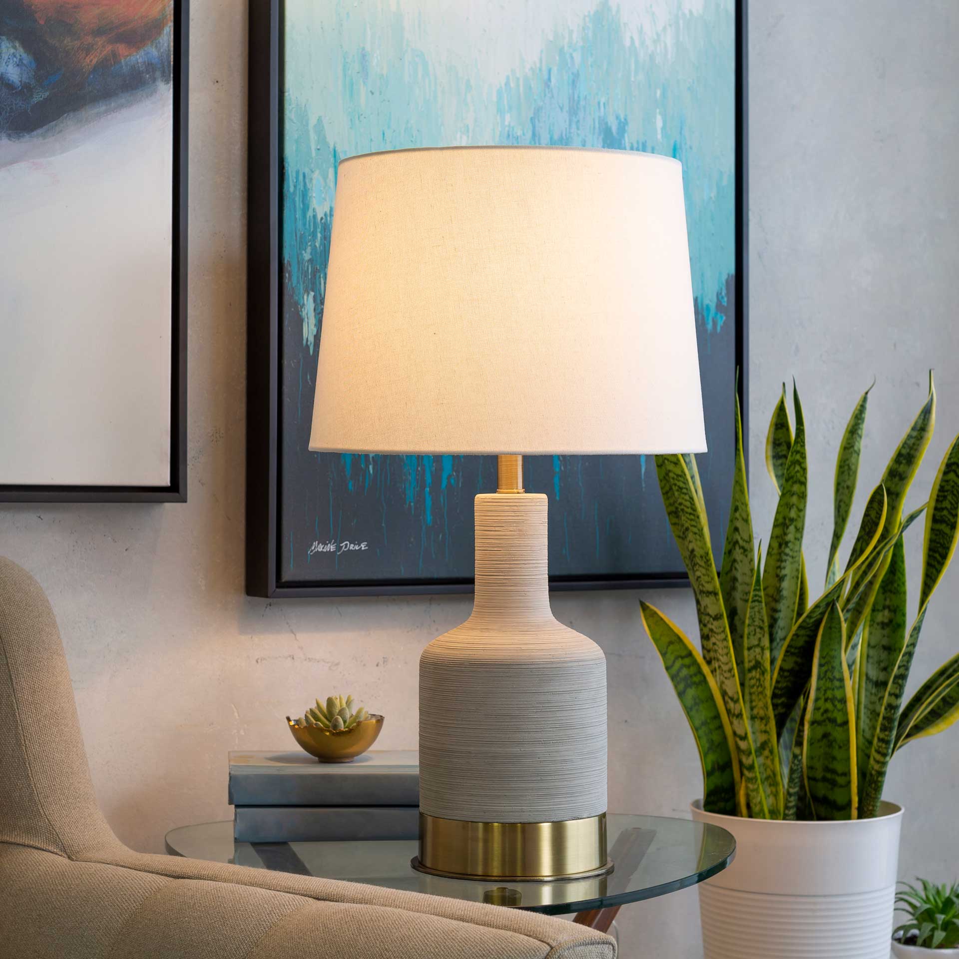 Braden Table Lamp Ivory/Light Gray/White - Image 6