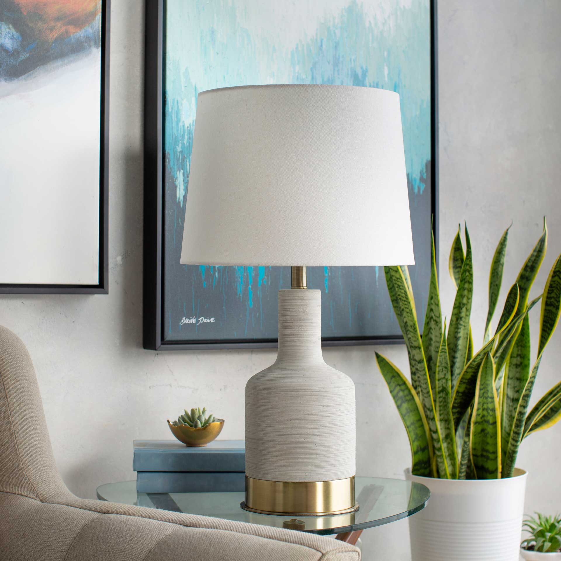 Braden Table Lamp Ivory/Light Gray/White - Image 7