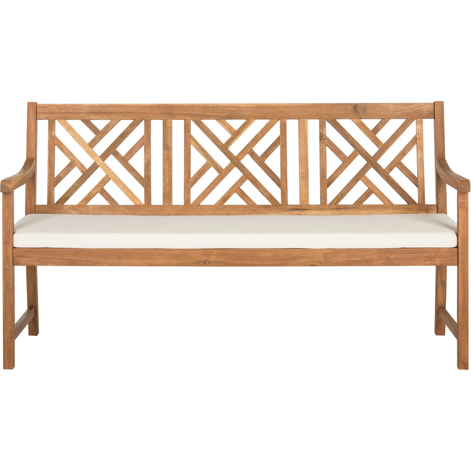 Bradley 3 Seat Bench Teak Brown/Beige - Image 2