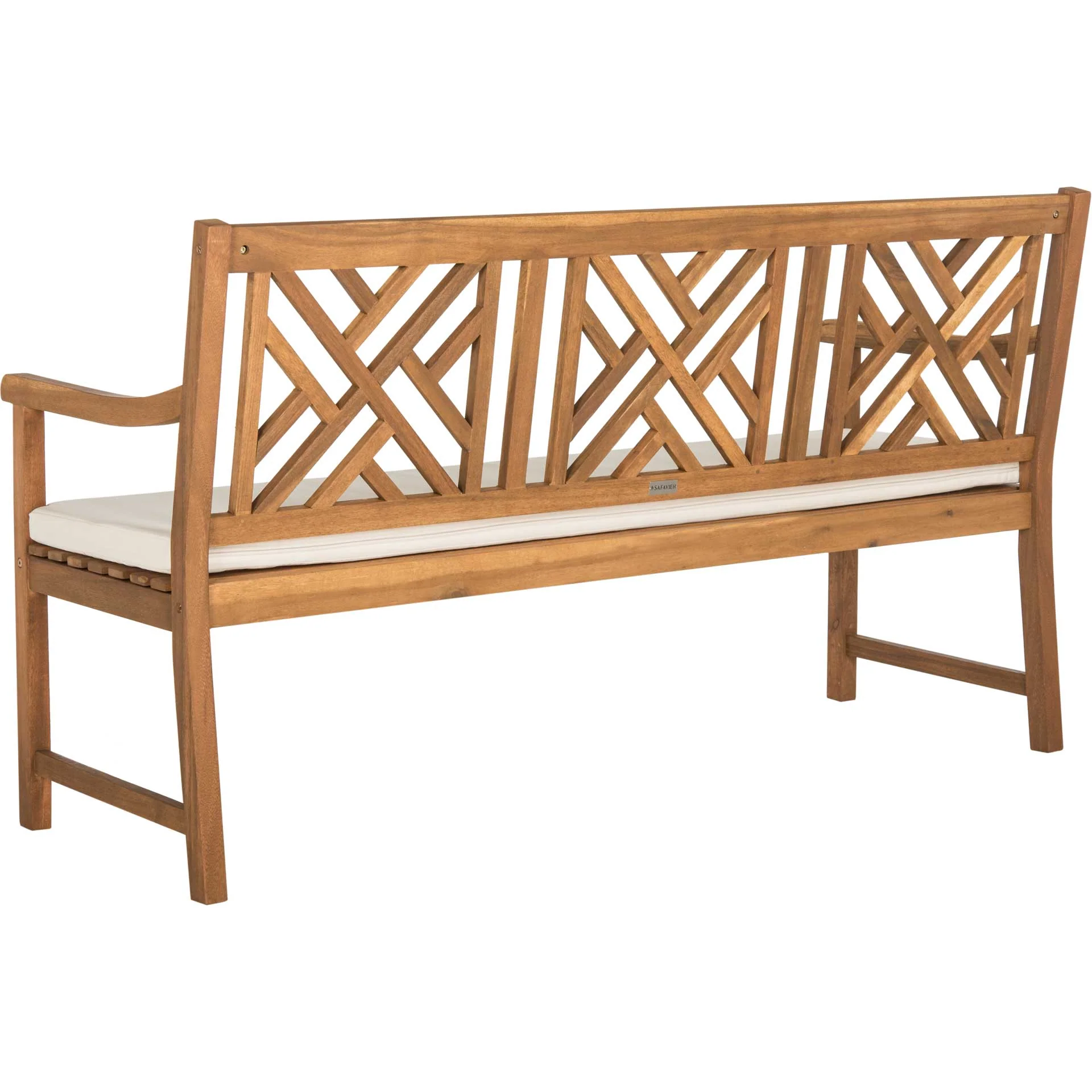Bradley 3 Seat Bench Teak Brown/Beige - Image 3