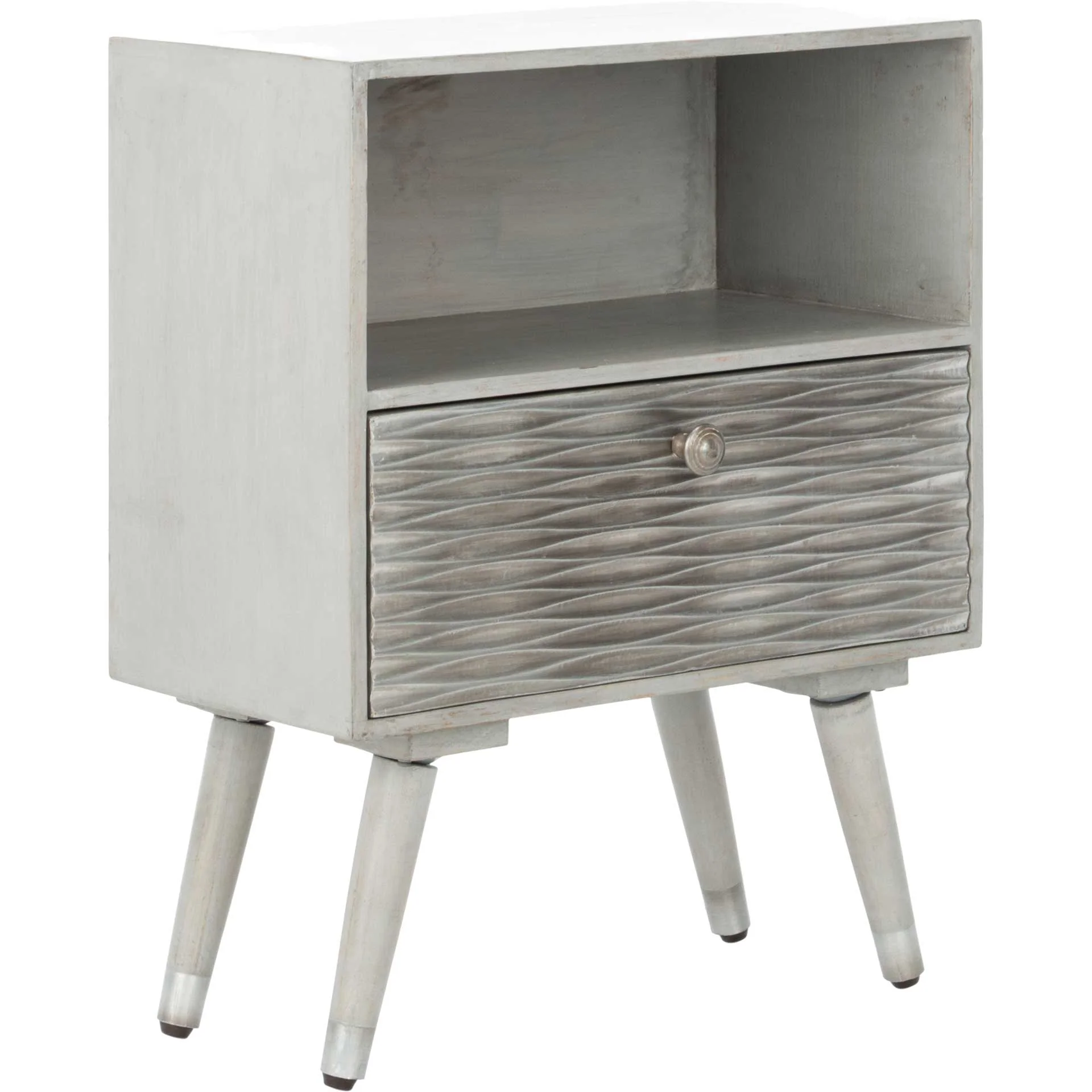 Braith 1 Drawer Textured Nightstand Gray Walnut - Image 2