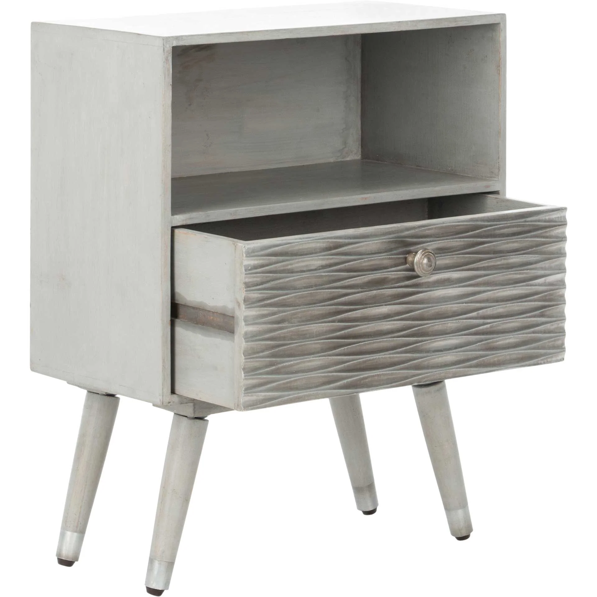 Braith 1 Drawer Textured Nightstand Gray Walnut - Image 7