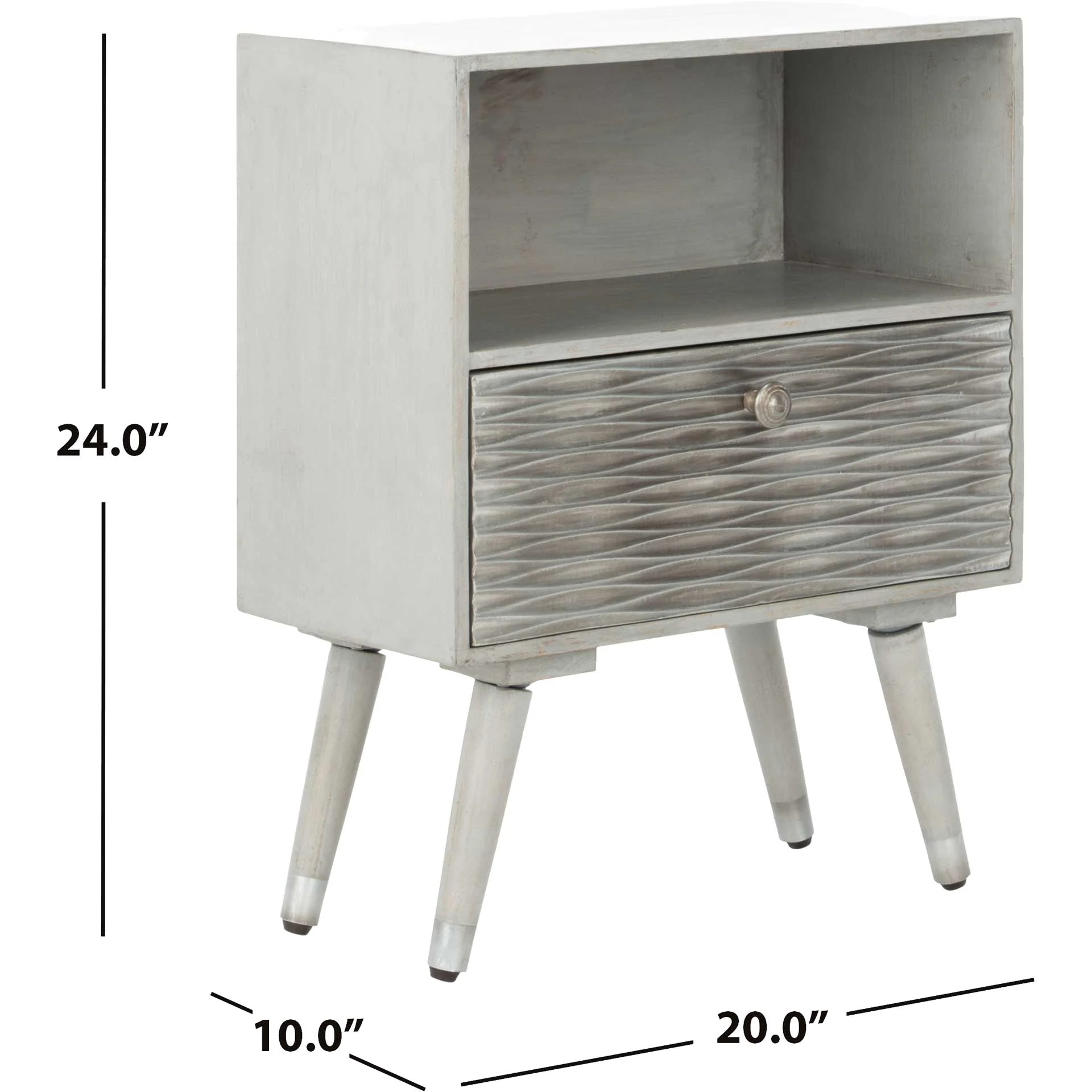 Braith 1 Drawer Textured Nightstand Gray Walnut - Image 9