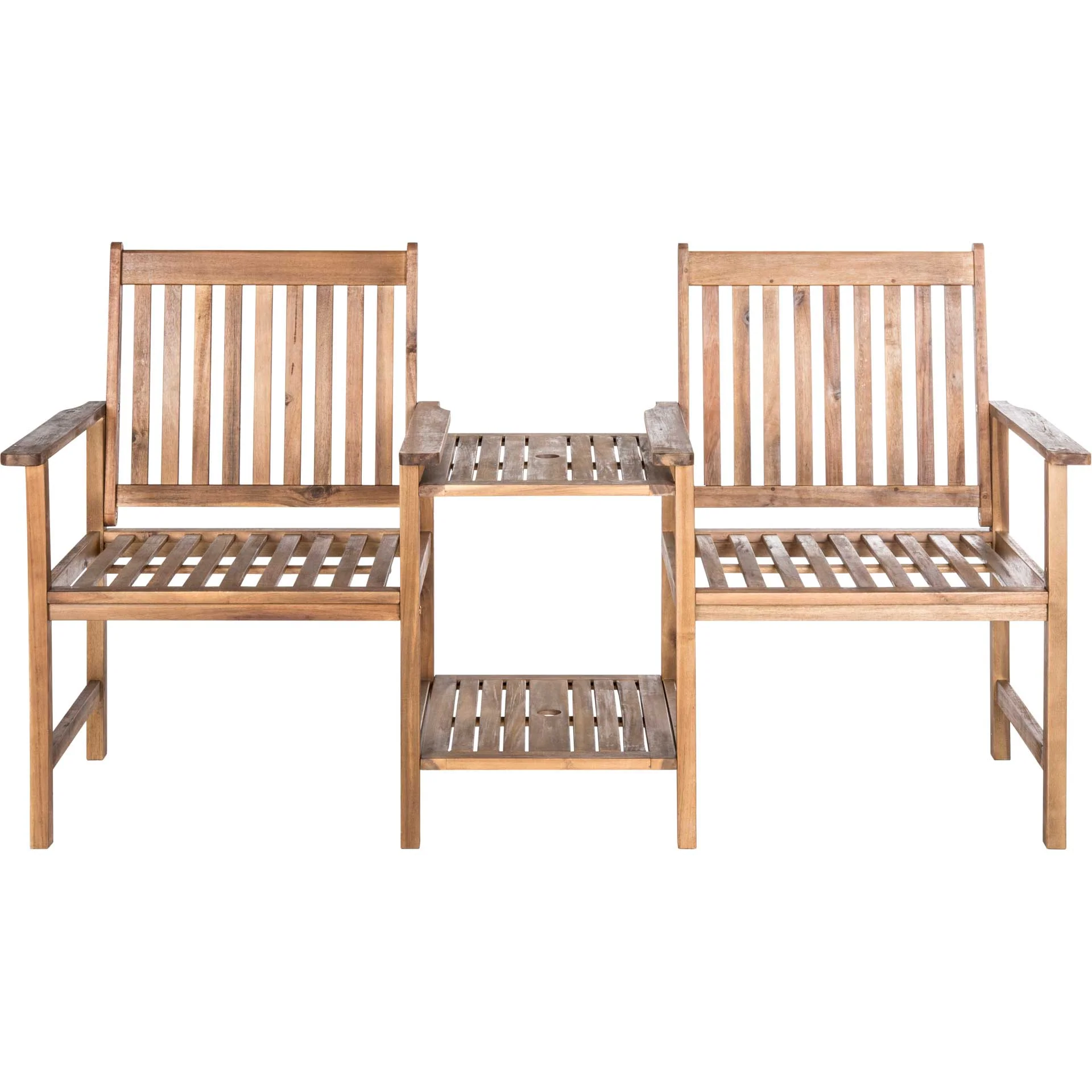 Brantley Twin Seat Bench Teak Brown - Image 2