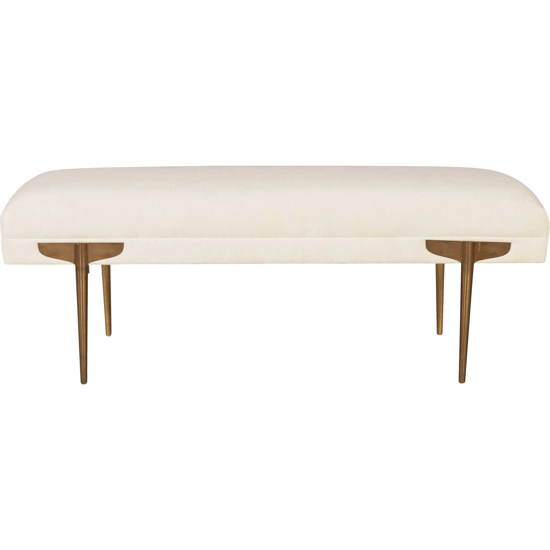 Braxton Velvet Bench Off-White - Image 2