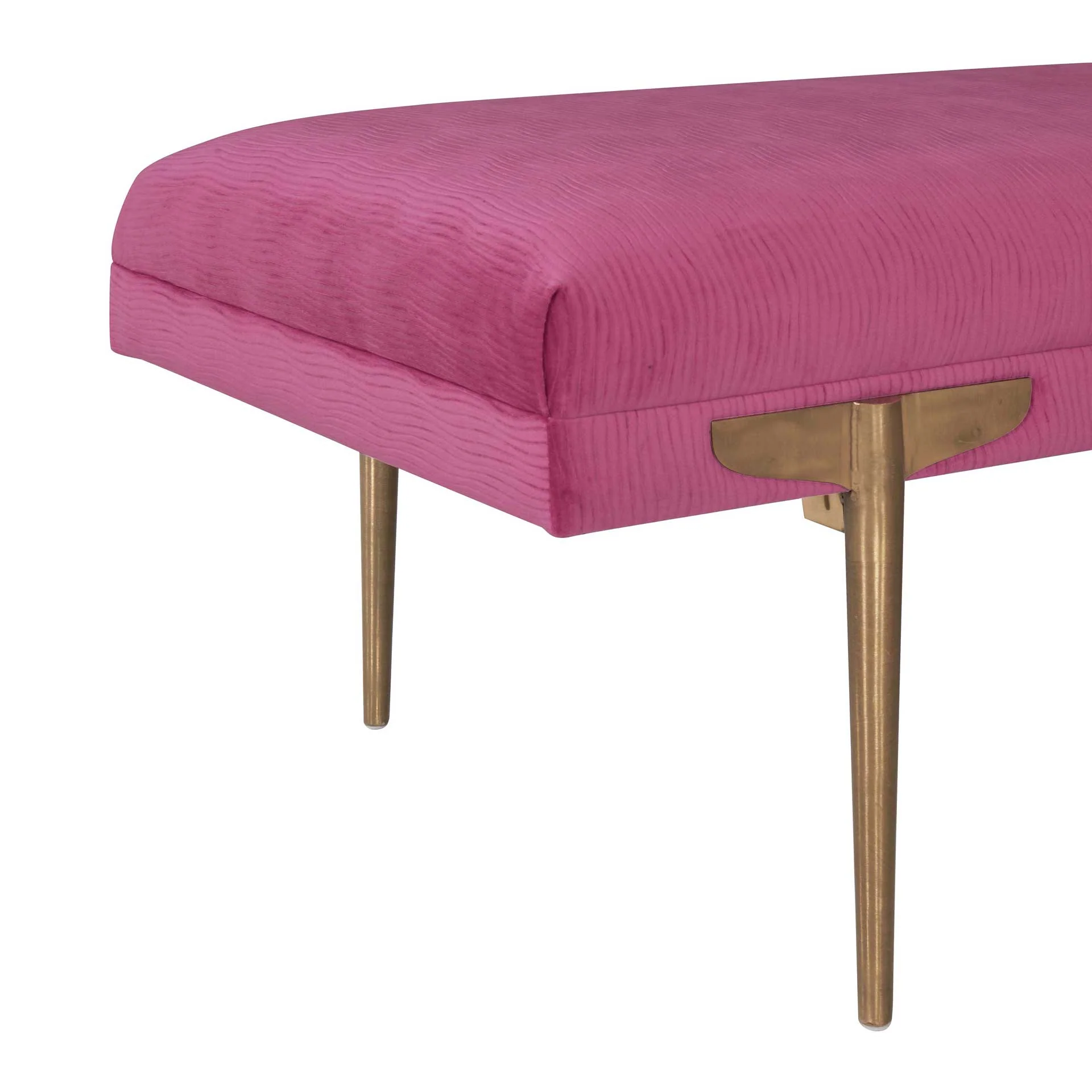Braxton Velvet Bench Pink - Image 3