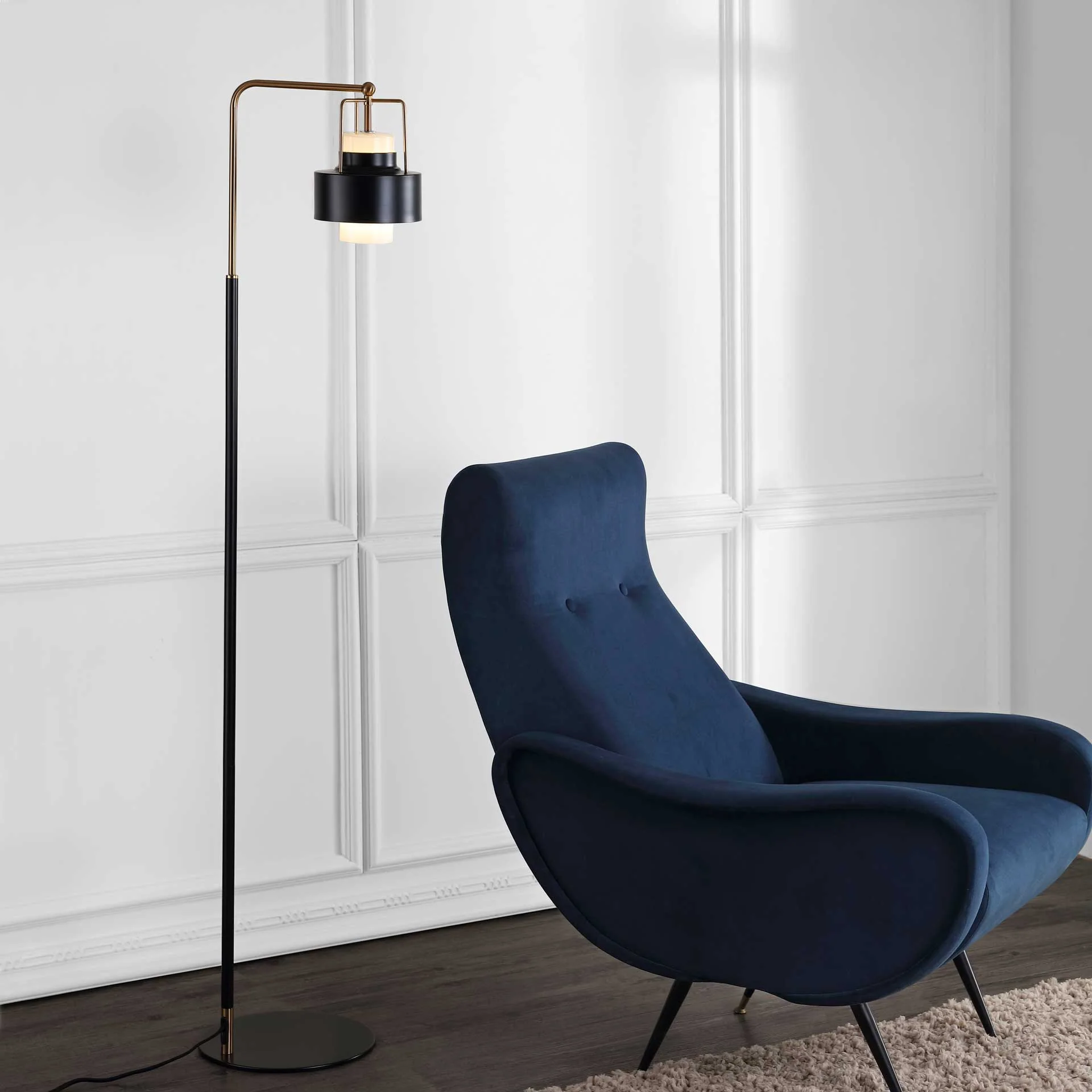 Brayden Floor Lamp Black/Brass Gold - Image 4