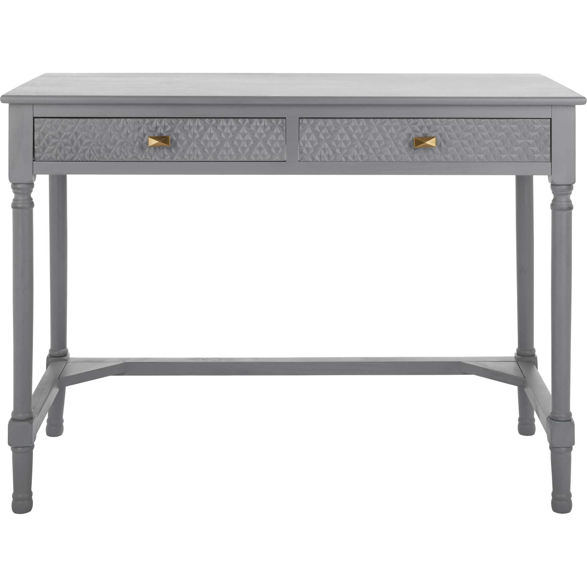Brea 2 Drawer Desk Distressed Gray - Image 2