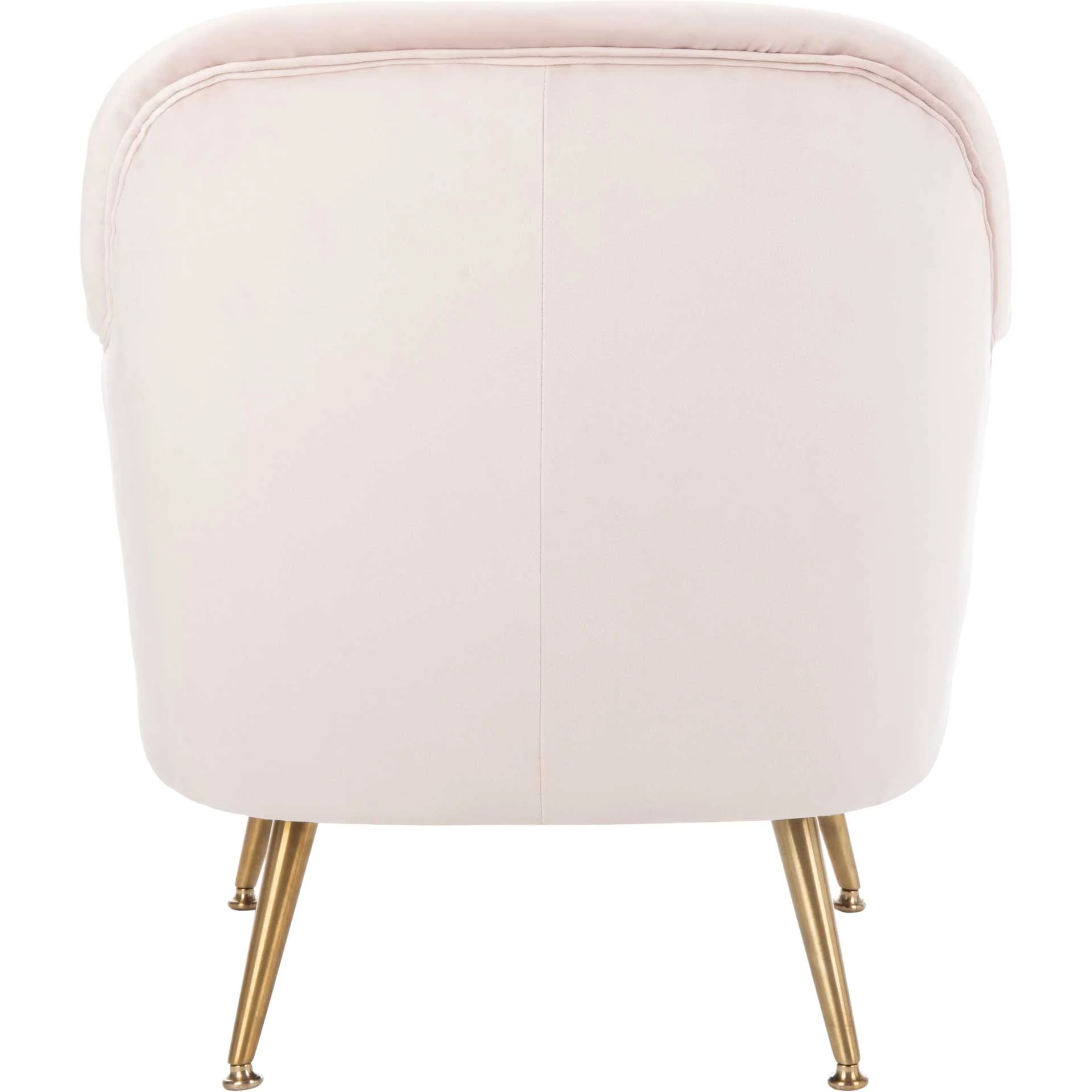 Brendan Mid Century Arm Chair Blush Pink/Brass - Image 4