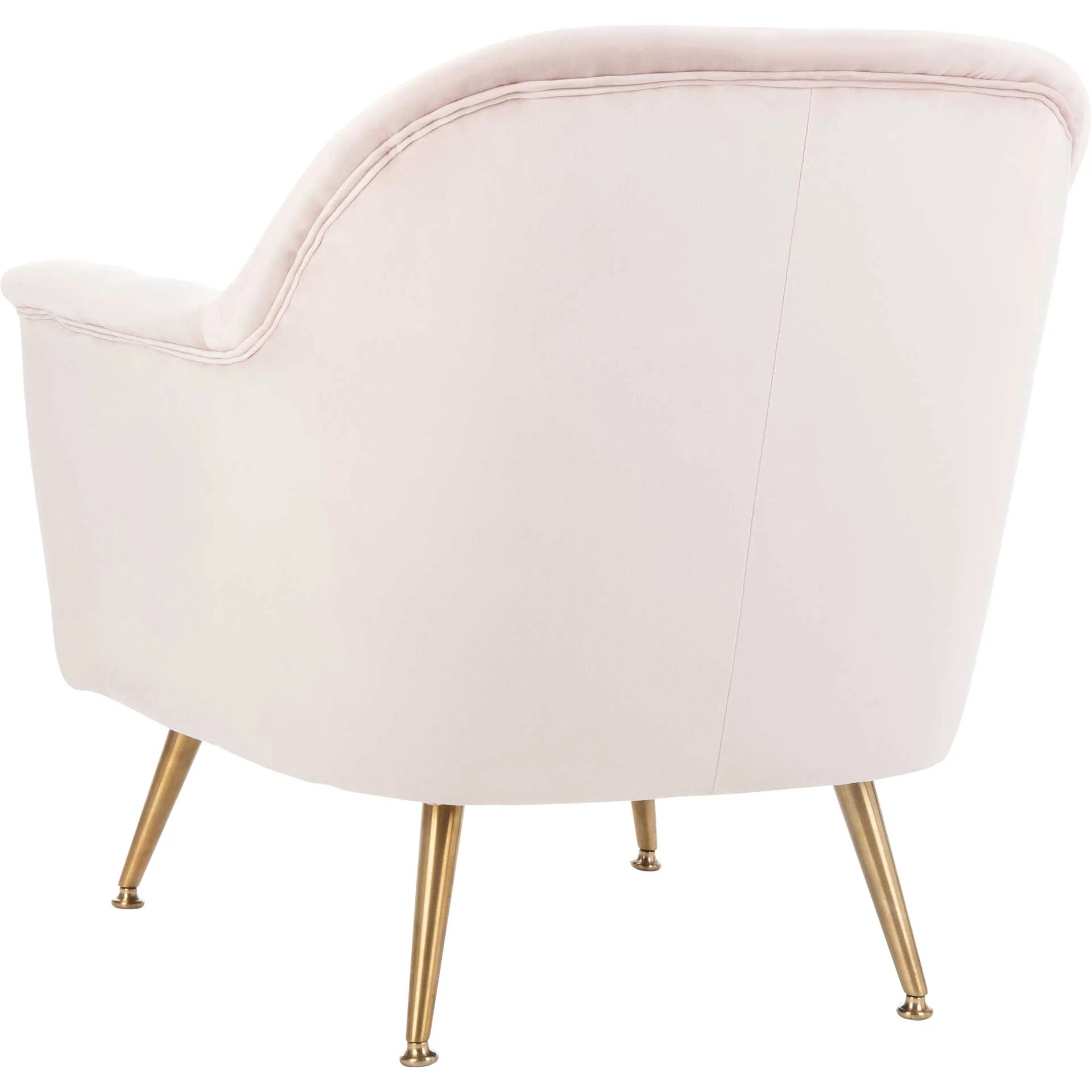 Brendan Mid Century Arm Chair Blush Pink/Brass - Image 5
