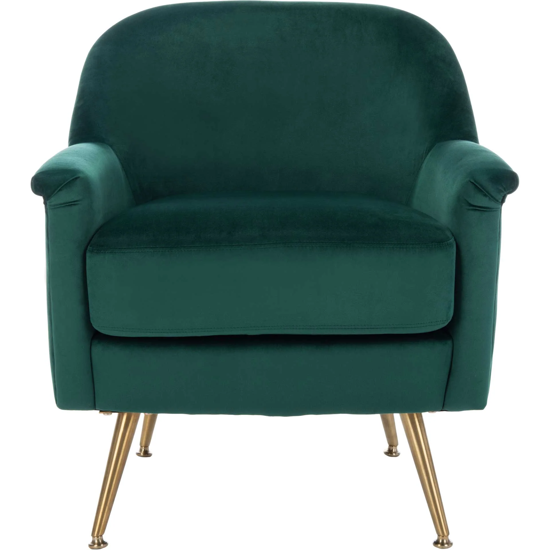 Brendan Mid Century Arm Chair Emerald/Brass - Image 2