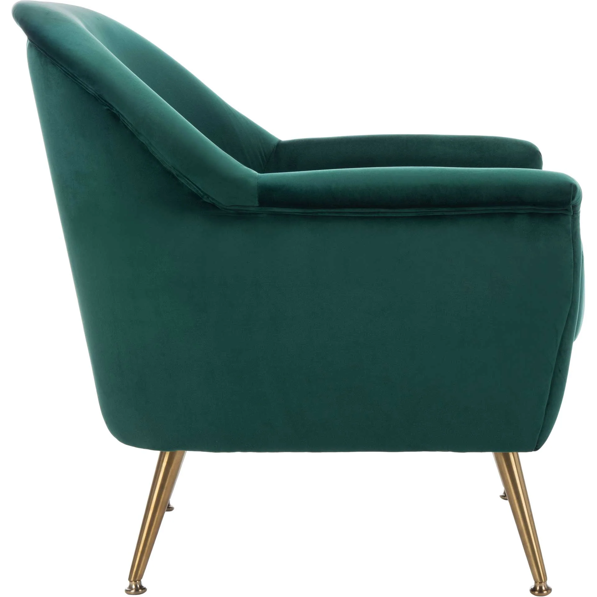 Brendan Mid Century Arm Chair Emerald/Brass - Image 3