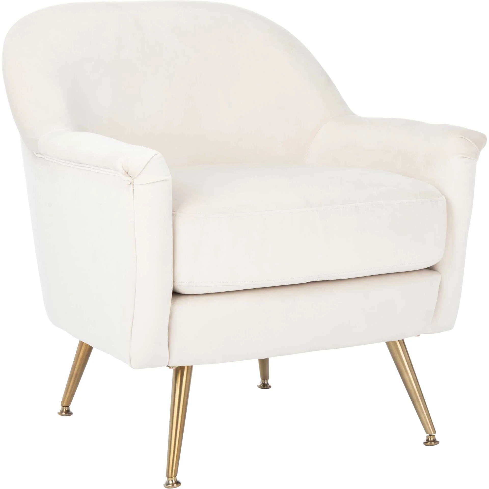 Brendan Mid Century Arm Chair Ivory/Brass - Image 2