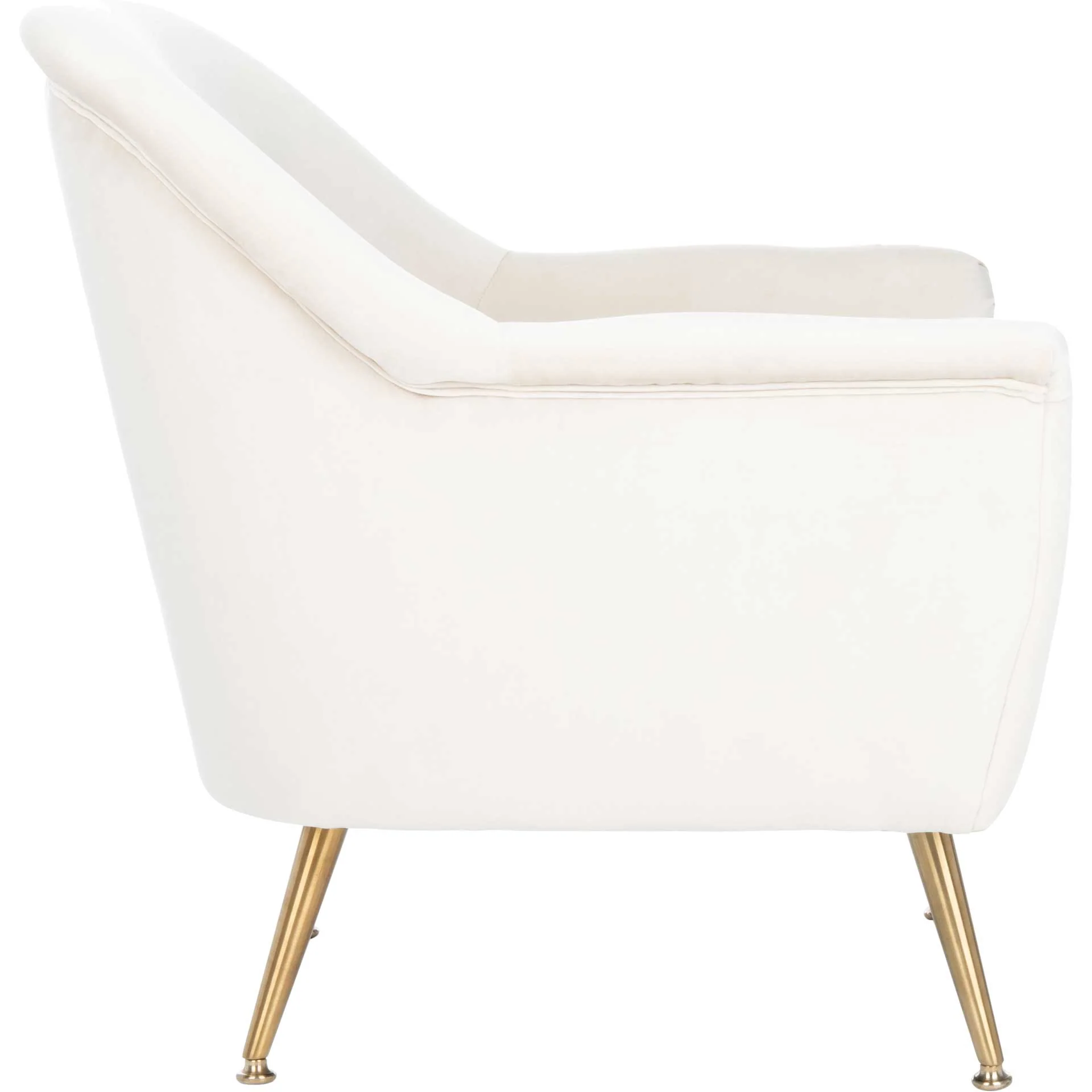 Brendan Mid Century Arm Chair Ivory/Brass - Image 3