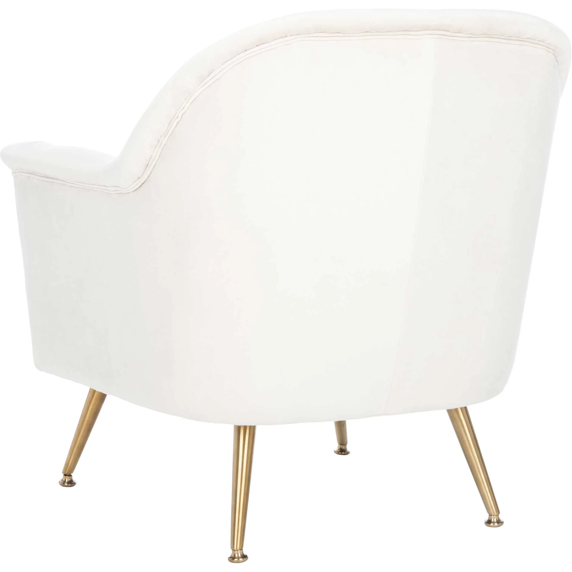 Brendan Mid Century Arm Chair Ivory/Brass - Image 5