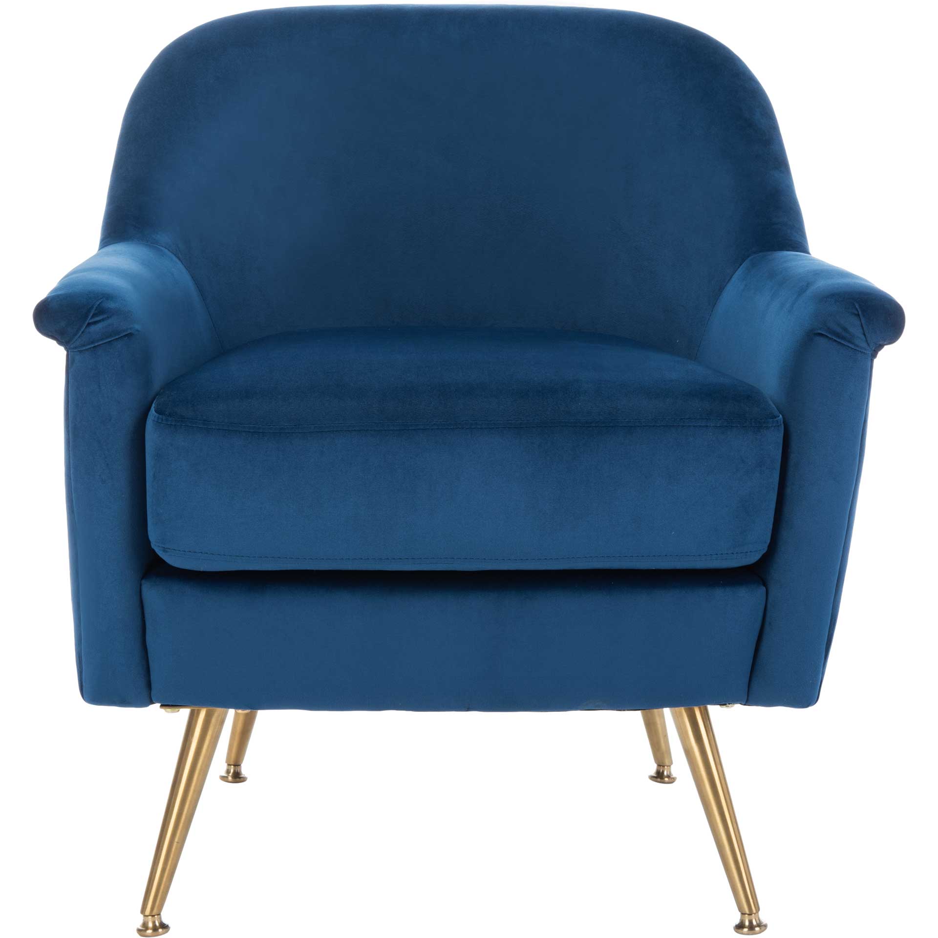 Brendan Mid Century Arm Chair Navy/Brass - Image 2