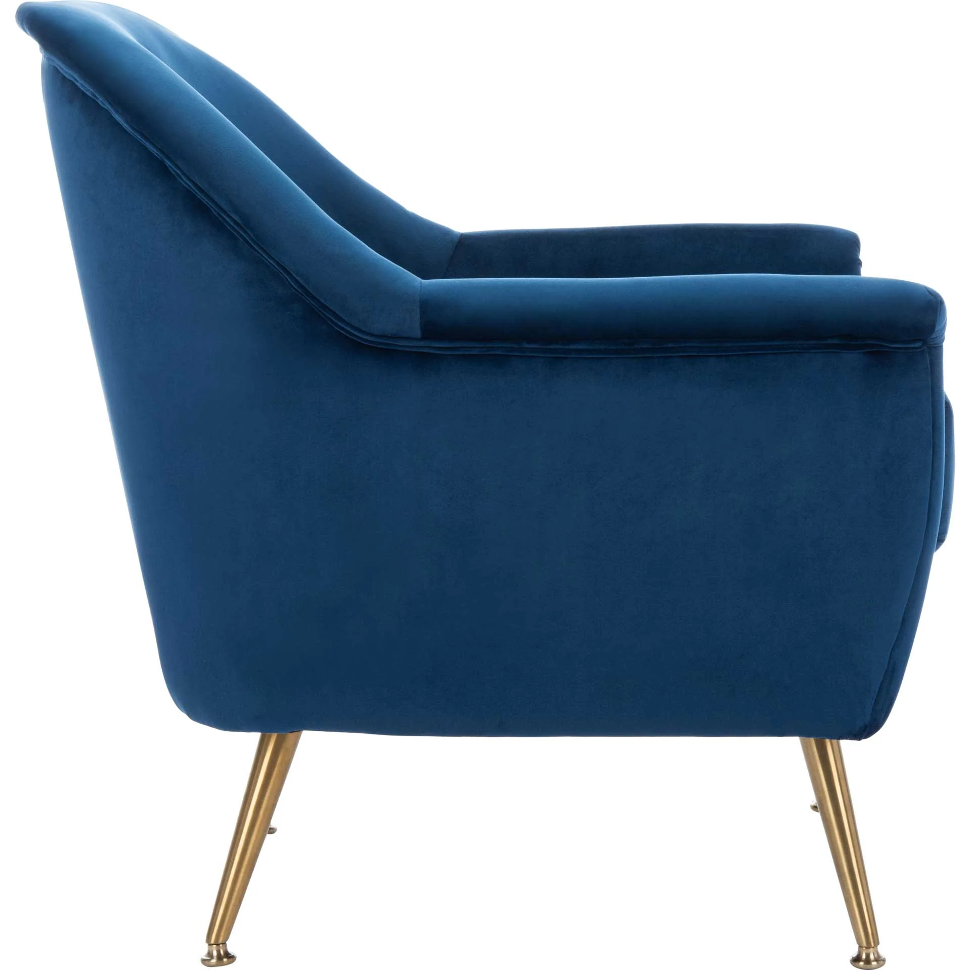 Brendan Mid Century Arm Chair Navy/Brass - Image 3