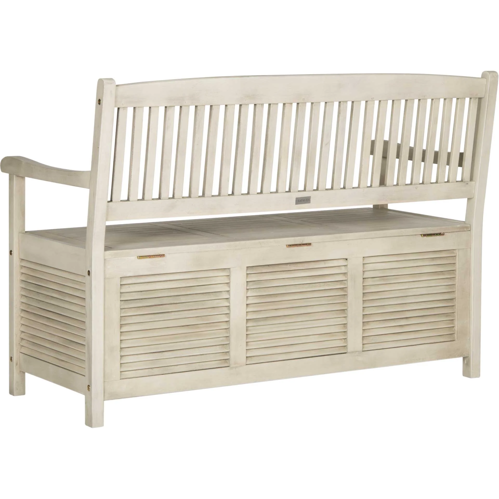 Brent Storage Bench Distressed White - Image 3