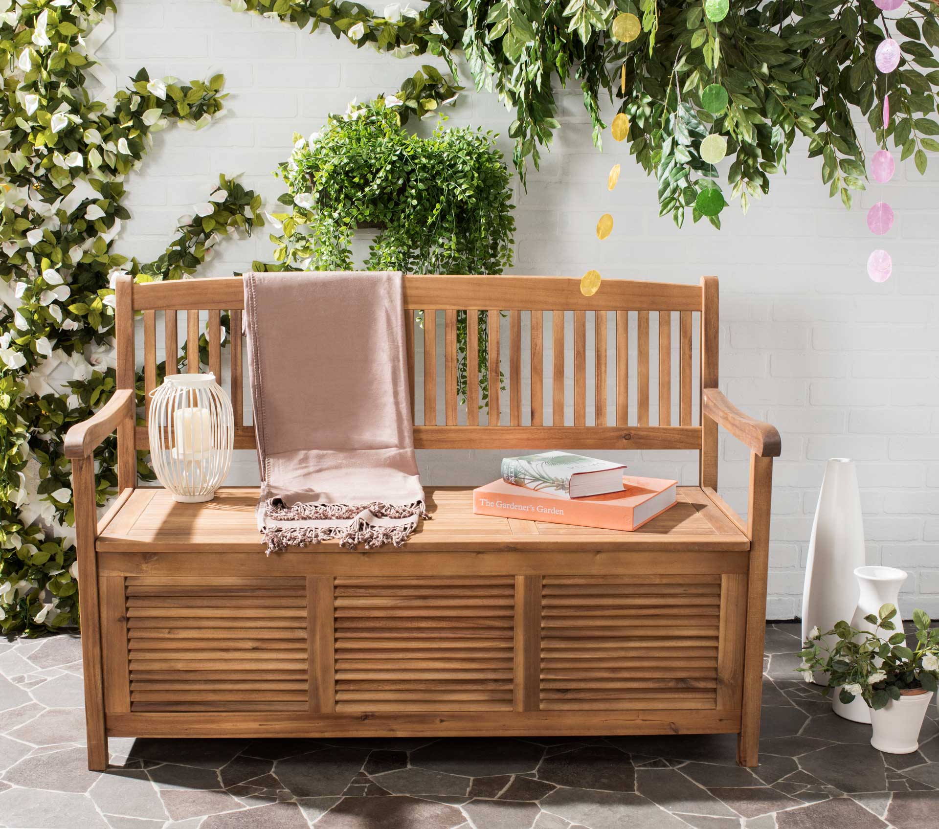Brent Storage Bench Teak Brown - Image 5