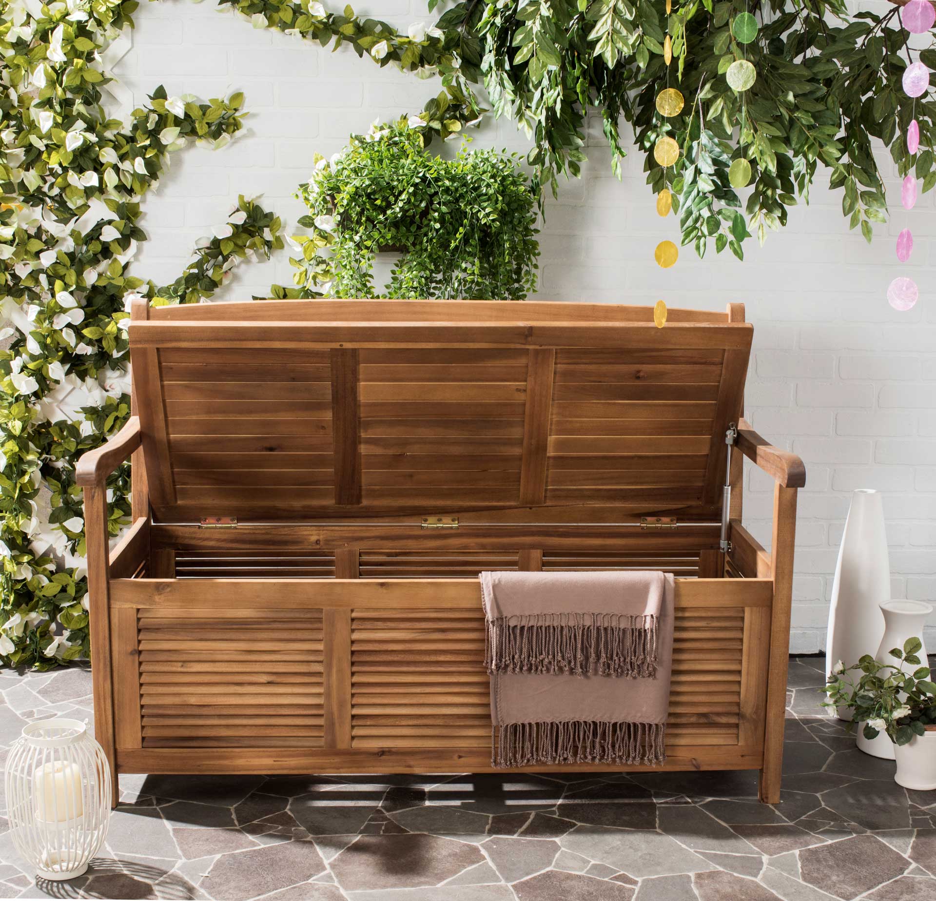 Brent Storage Bench Teak Brown - Image 6