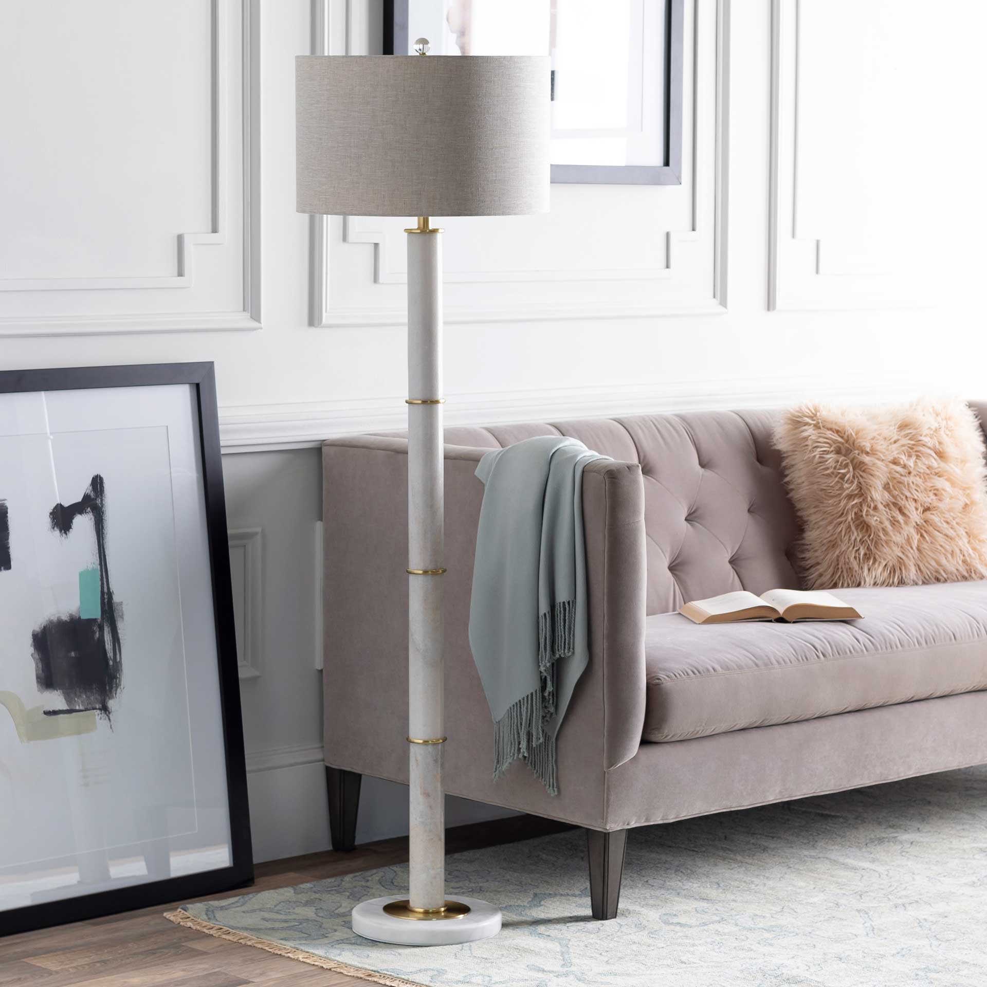 Brentley Floor Lamp Medium Gray/White/Beige - Image 3
