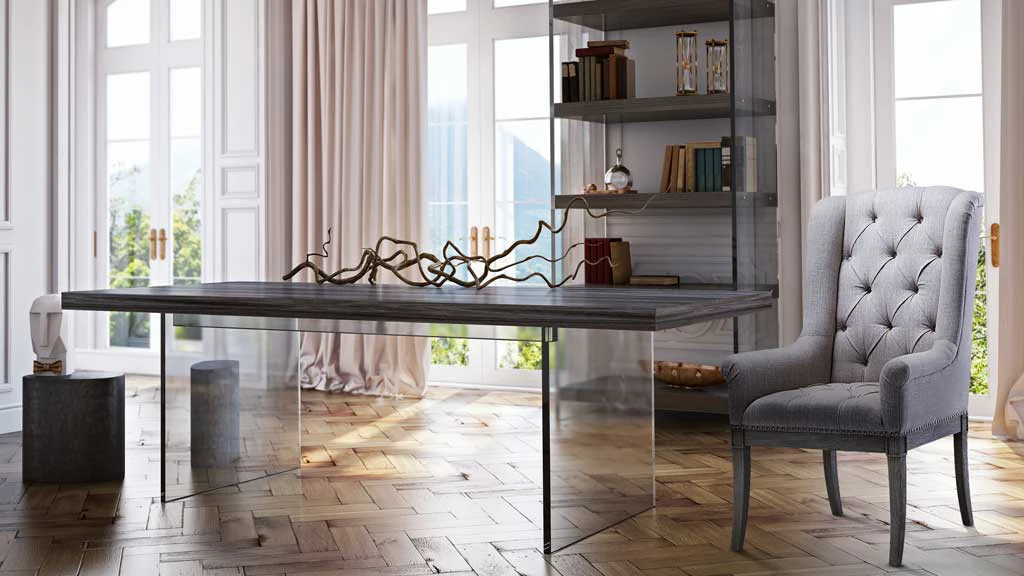 Brest Pine/Lucite Dining Table - Image 7