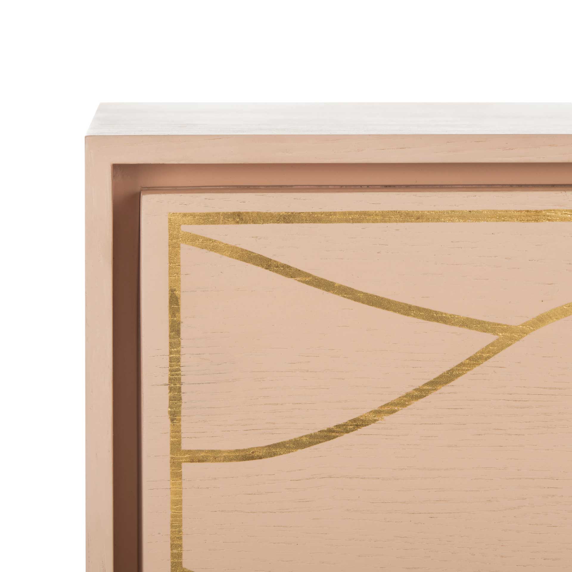 Brett Antique Gold Wave Nightstand Pink/Gold - Image 6