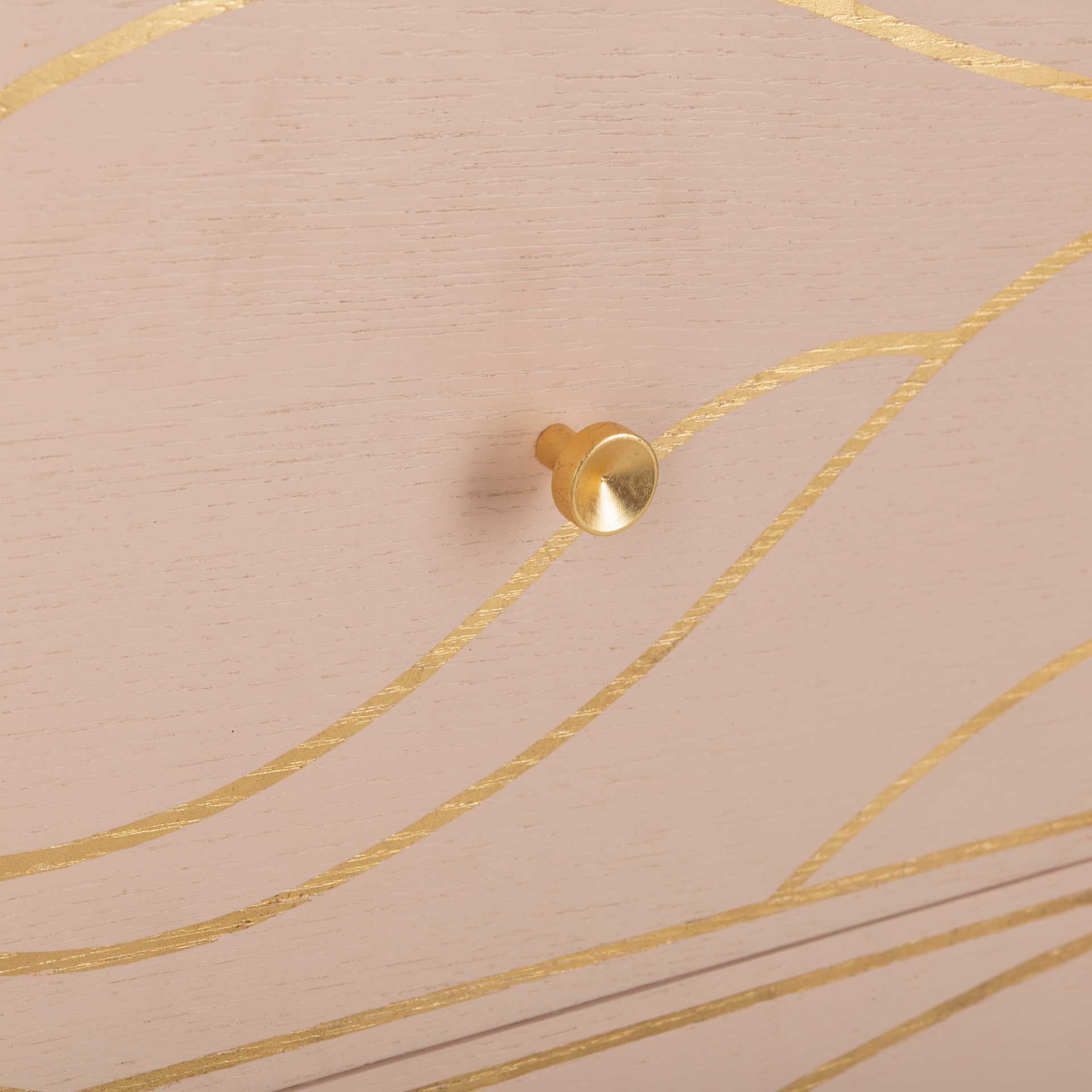 Brett Antique Gold Wave Nightstand Pink/Gold - Image 7
