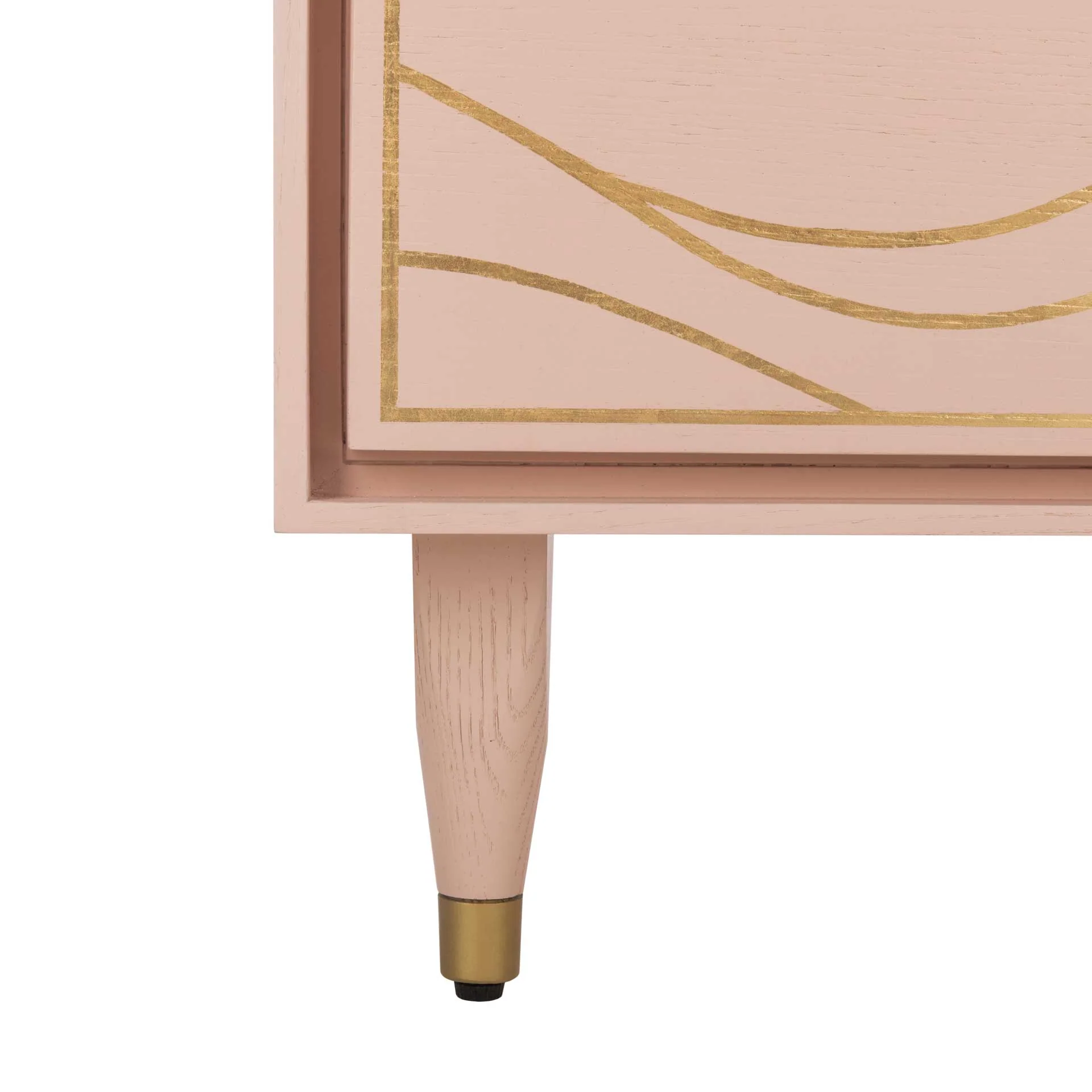 Brett Antique Gold Wave Nightstand Pink/Gold - Image 8