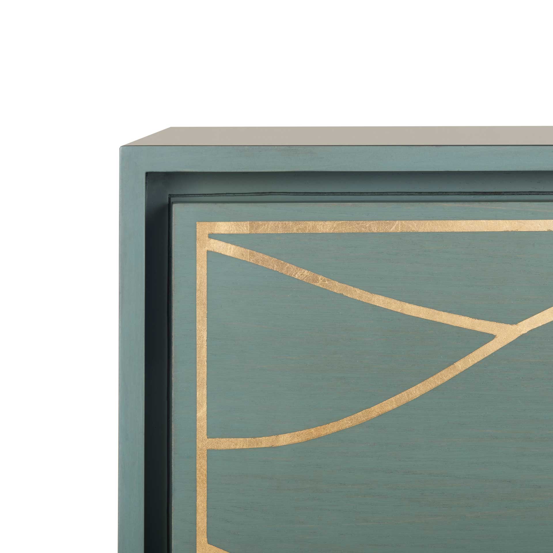 Brett Antique Gold Wave Nightstand Seafoam - Image 5