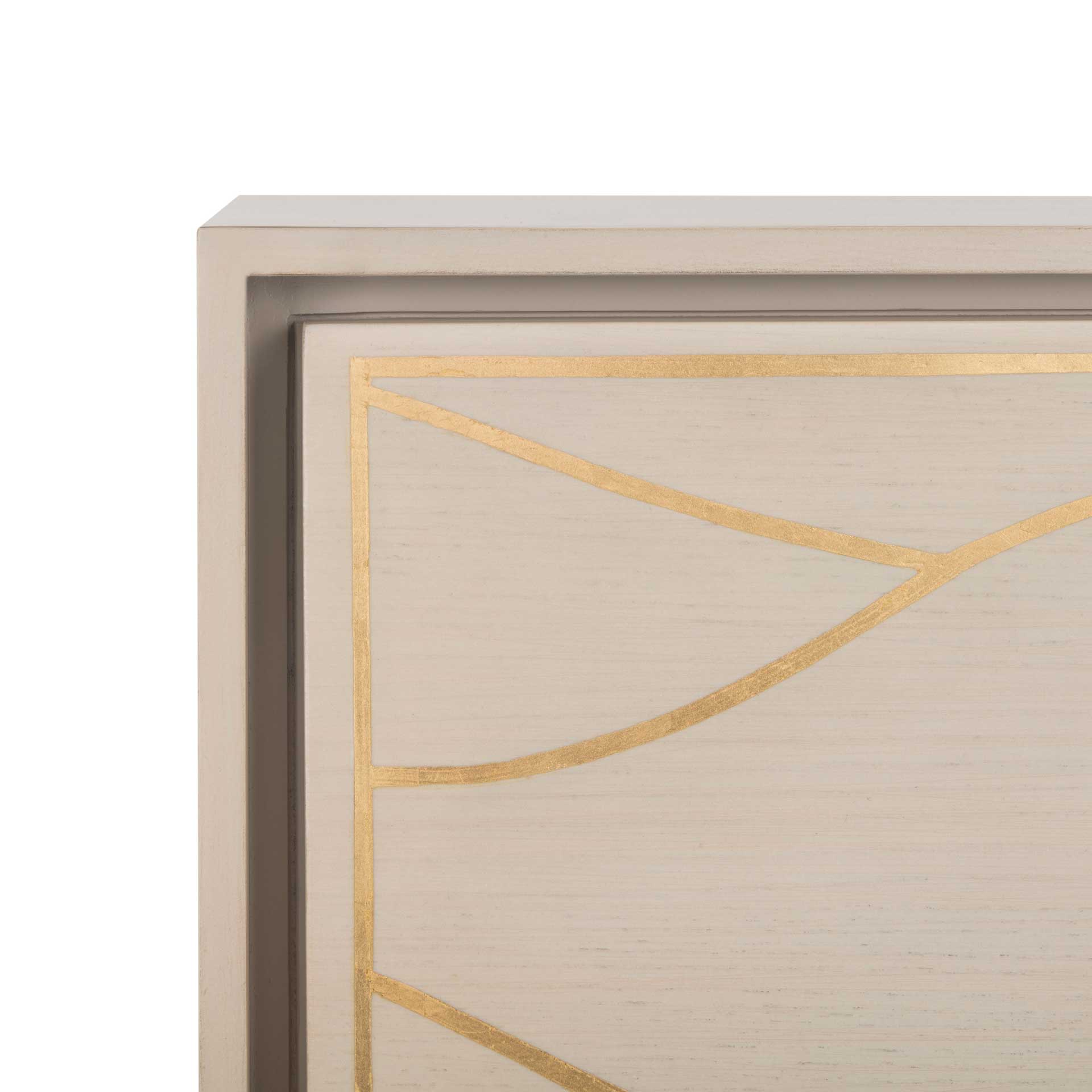 Brett Antique Gold Wave Nightstand White/Gold - Image 5