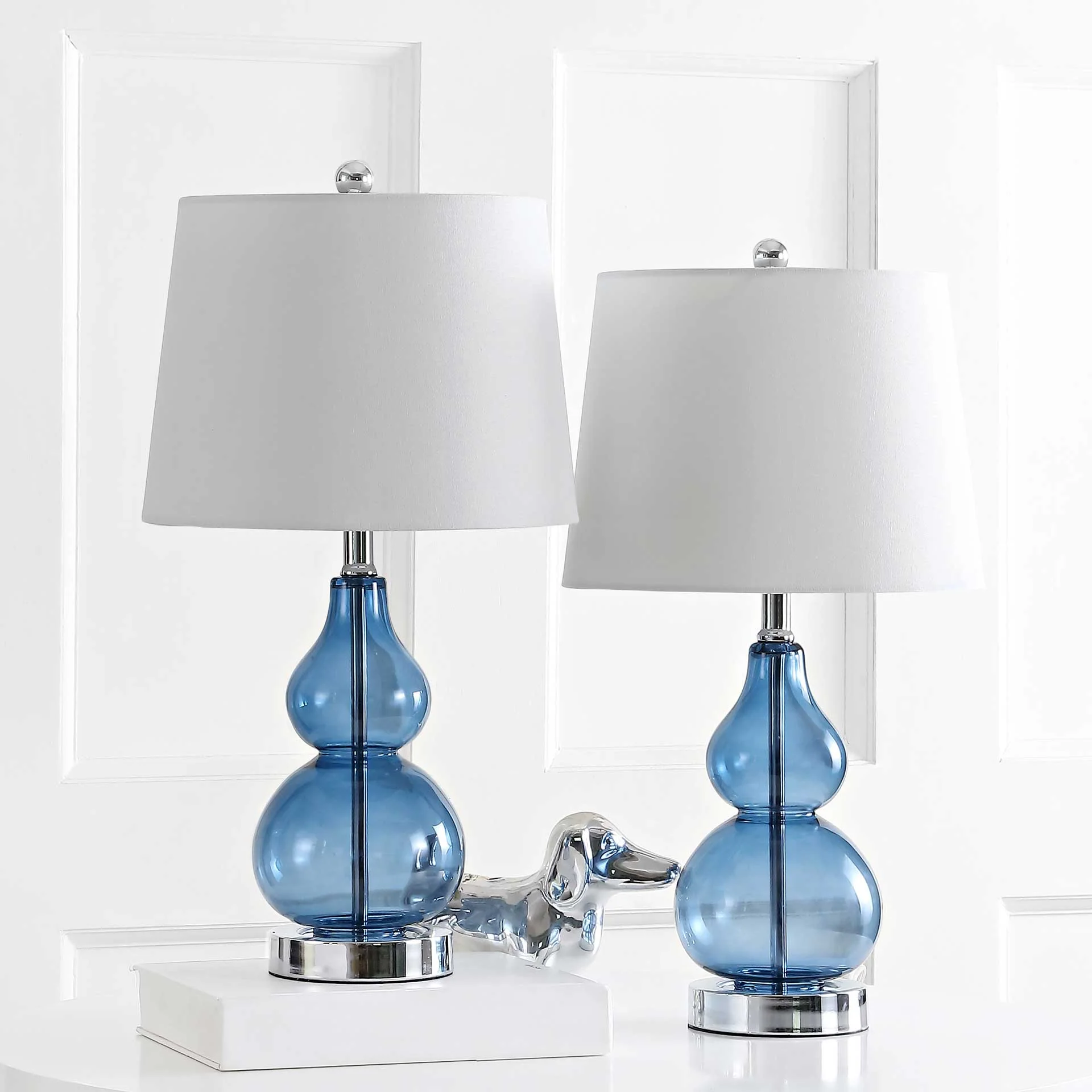 Brienne Table Lamps Blue/Chrome (Set of 2) - Image 3