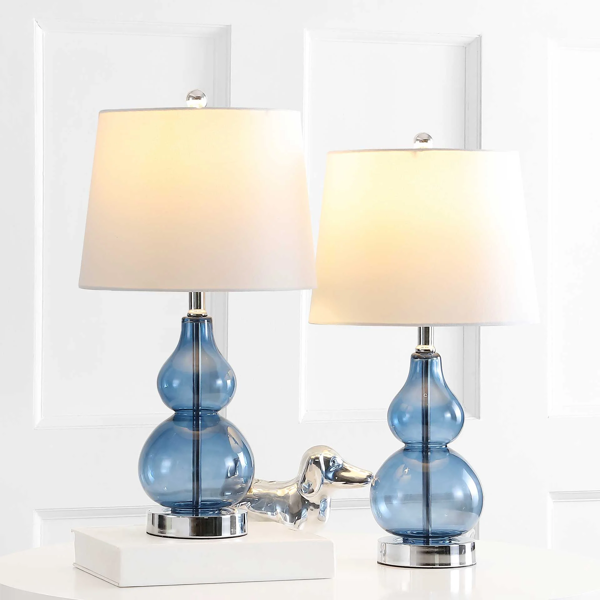 Brienne Table Lamps Blue/Chrome (Set of 2) - Image 4