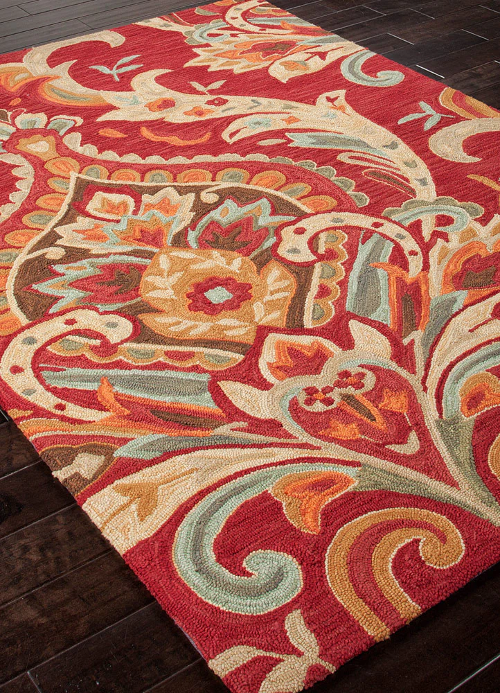 Brio Brocade Burgundy Area Rug - Image 2